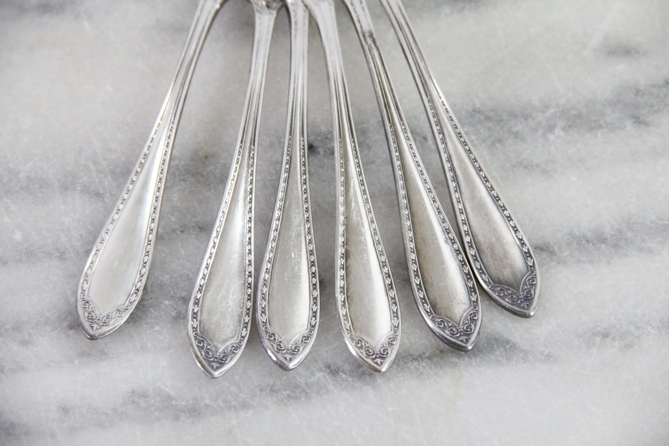 Vintage Dessert Forks Silverplate | Set of 6 Sheraton Pattern 1910