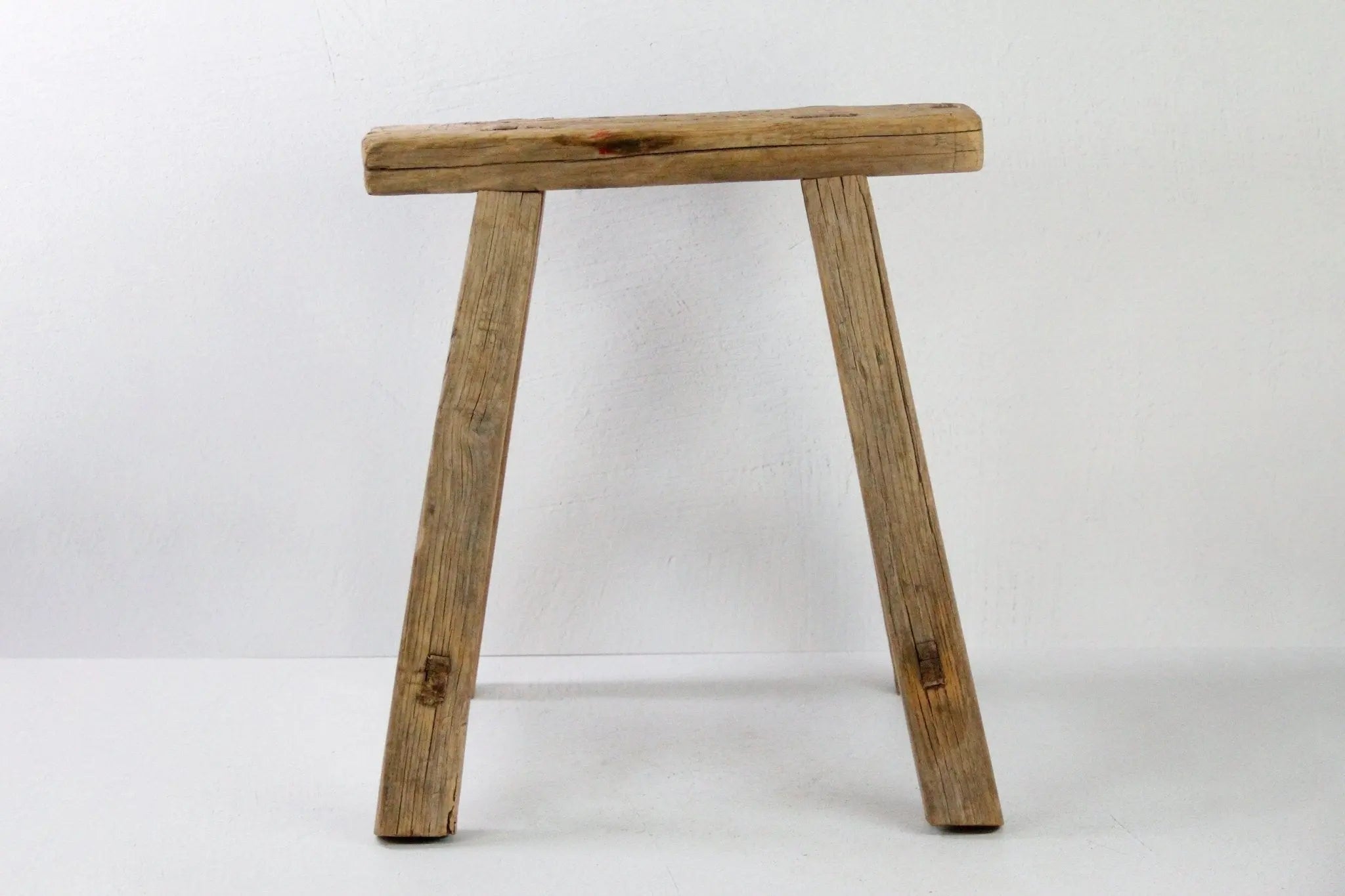 Vintage Elm Wood Stool | Side Table | Small Bench S  Debra Hall Lifestyle