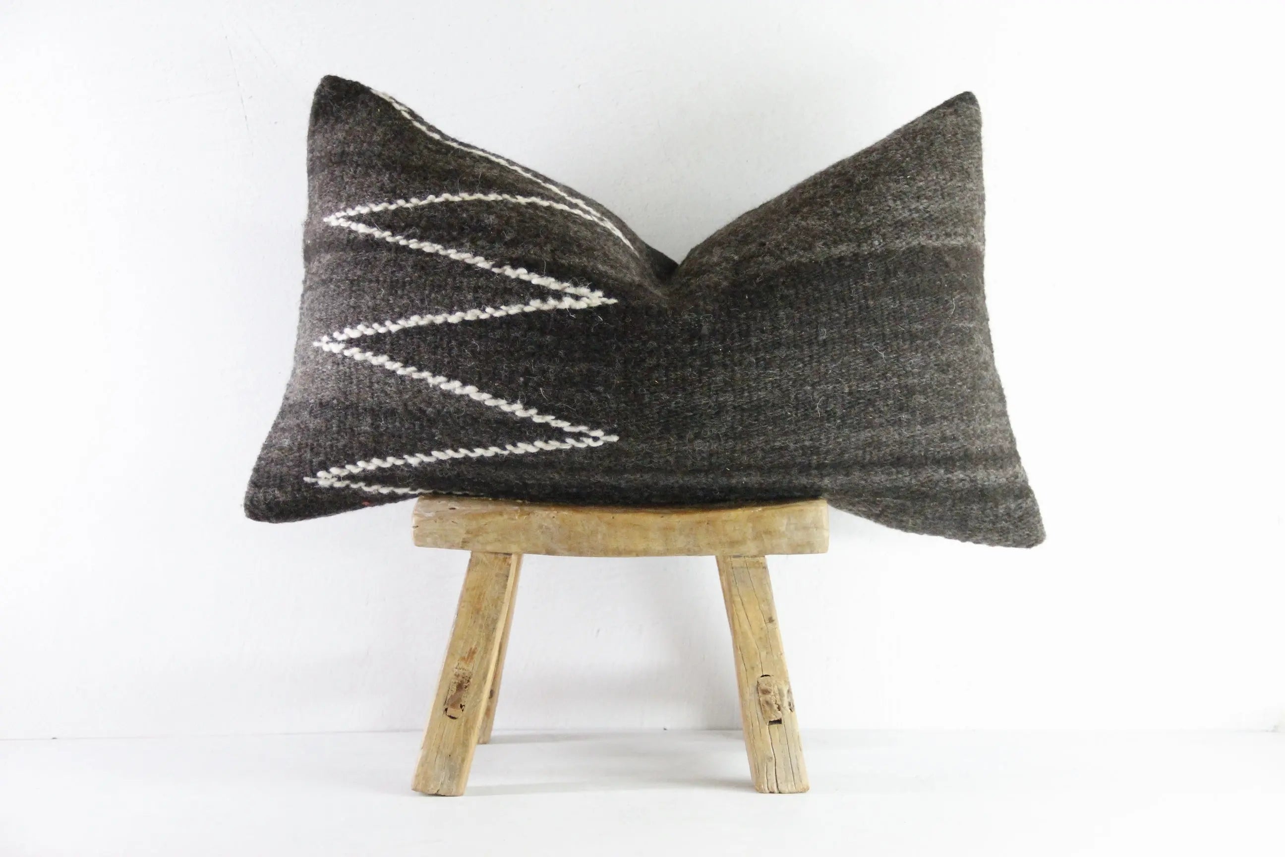 Vintage Fabric Pillow | Custom Hand Woven Wool Cover  Debra Hall Lifestyle