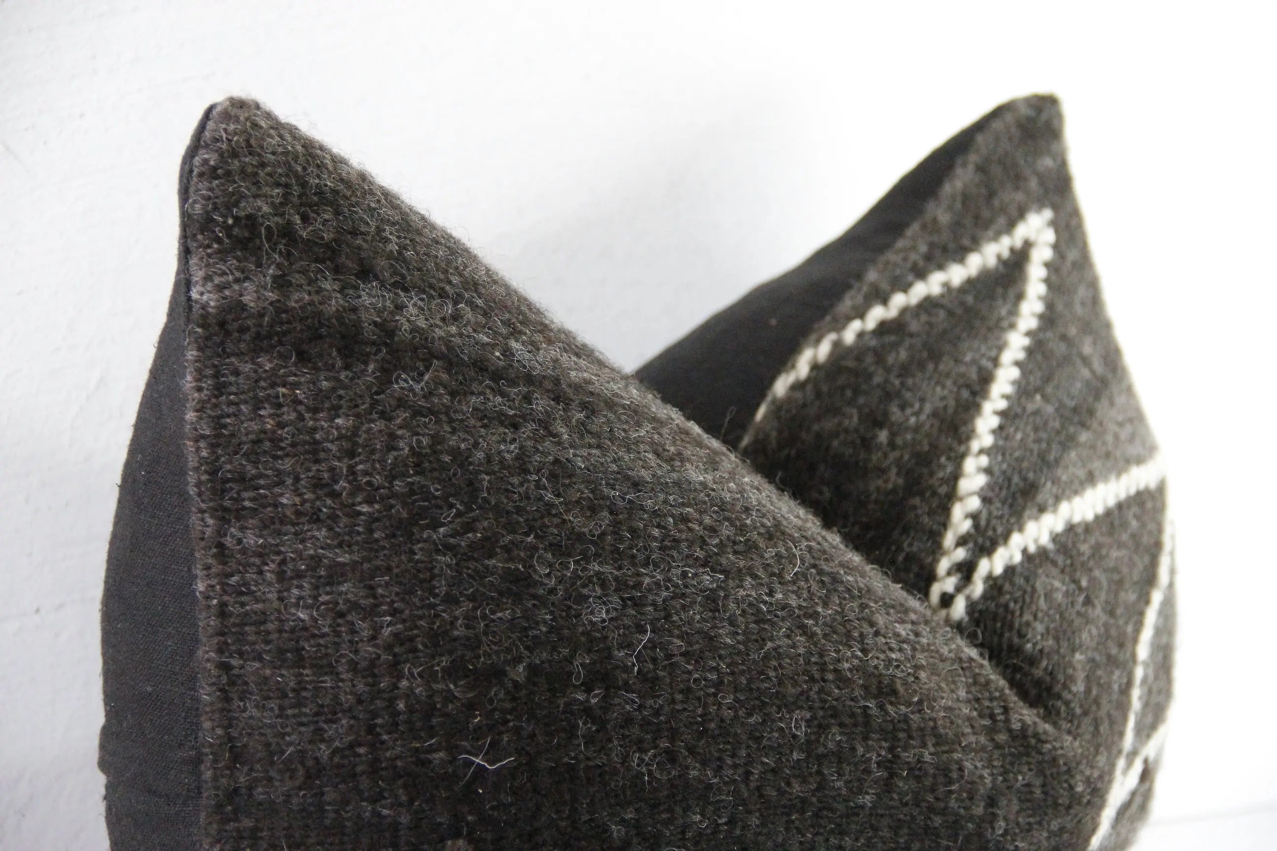 Vintage Fabric Pillow | Custom Hand Woven Wool Cover  Debra Hall Lifestyle