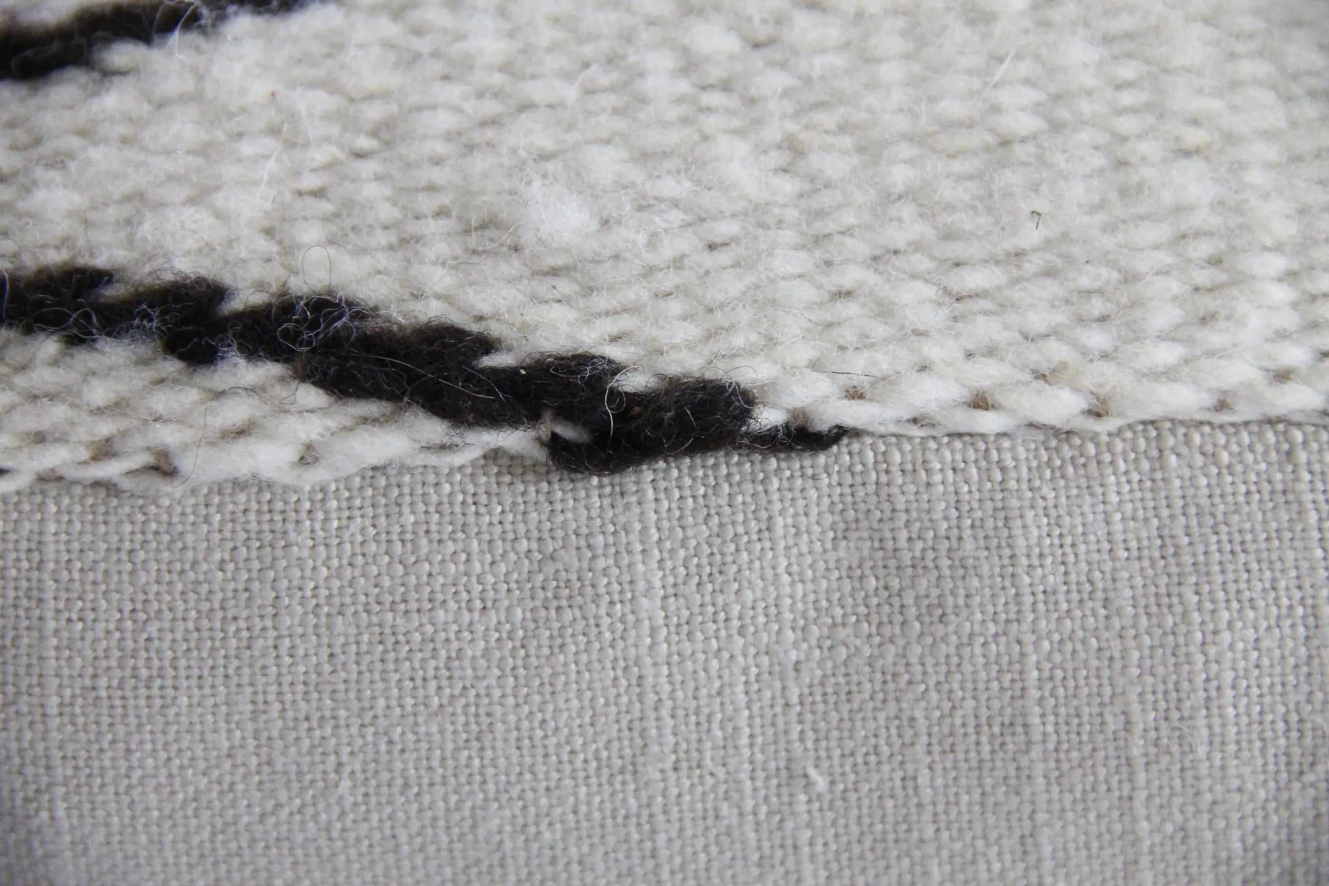 Vintage Fabric Pillow | Custom Natural Woven Wool Cover  Debra Hall Lifestyle