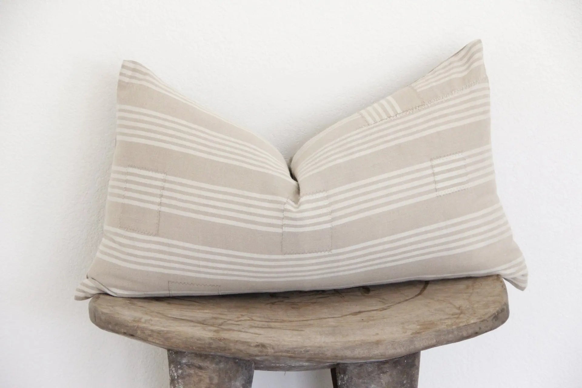 Vintage Fabric Pillow | French Ticking  Debra Hall Lifestyle