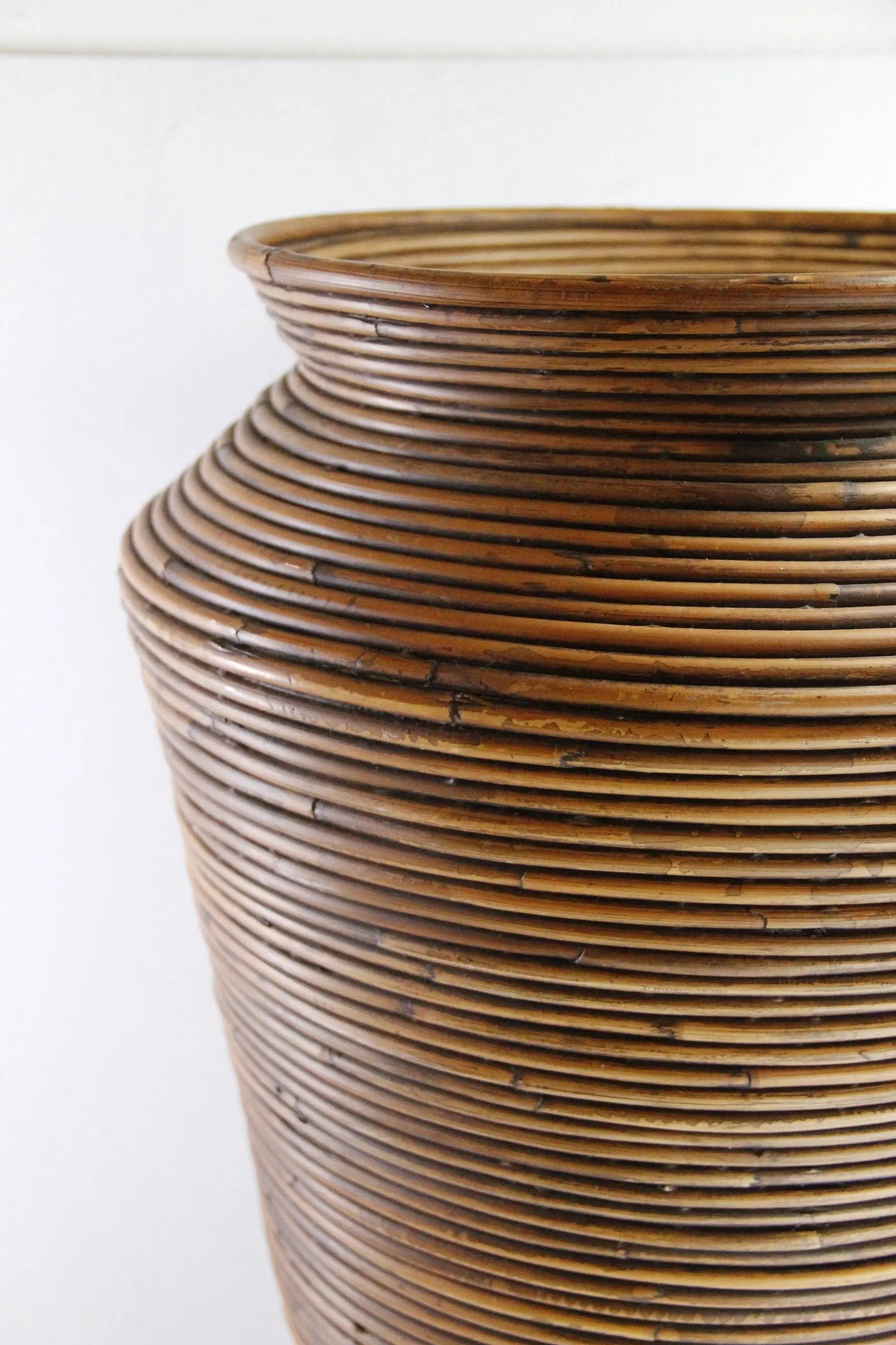 Vintage Floor Vase Basket | Gabriella Crespi Coiled Rattan  Debra Hall Lifestyle