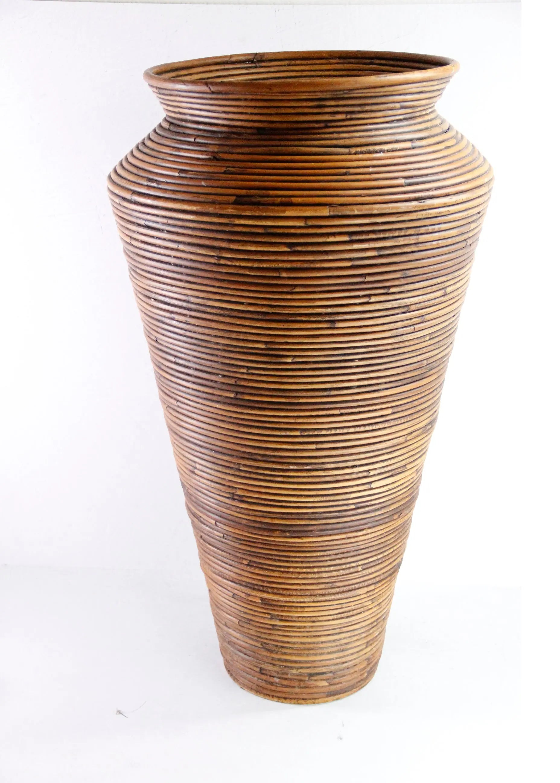 Vintage Floor Vase Basket | Gabriella Crespi Coiled Rattan  Debra Hall Lifestyle