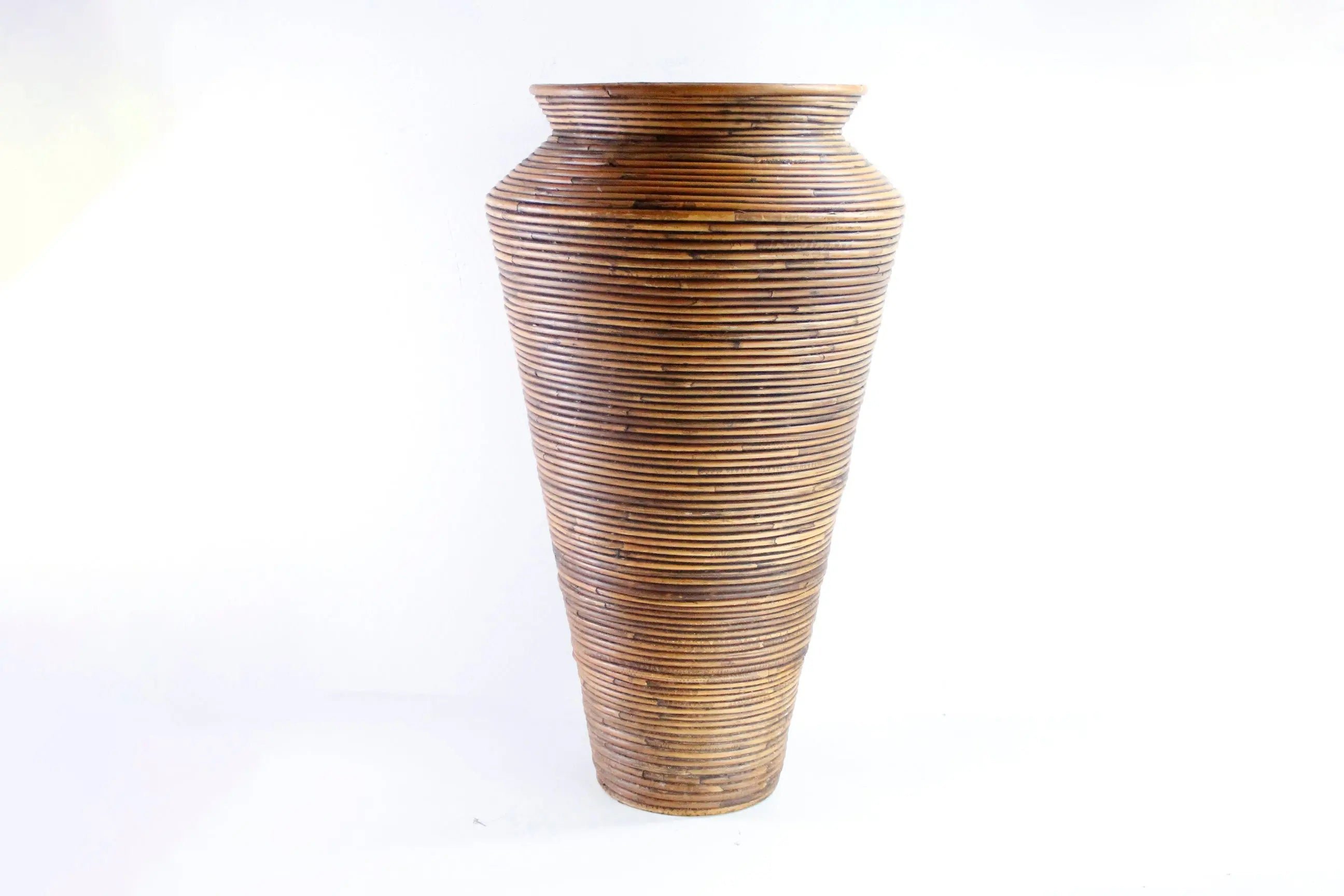 Vintage Floor Vase Basket | Gabriella Crespi Coiled Rattan  Debra Hall Lifestyle