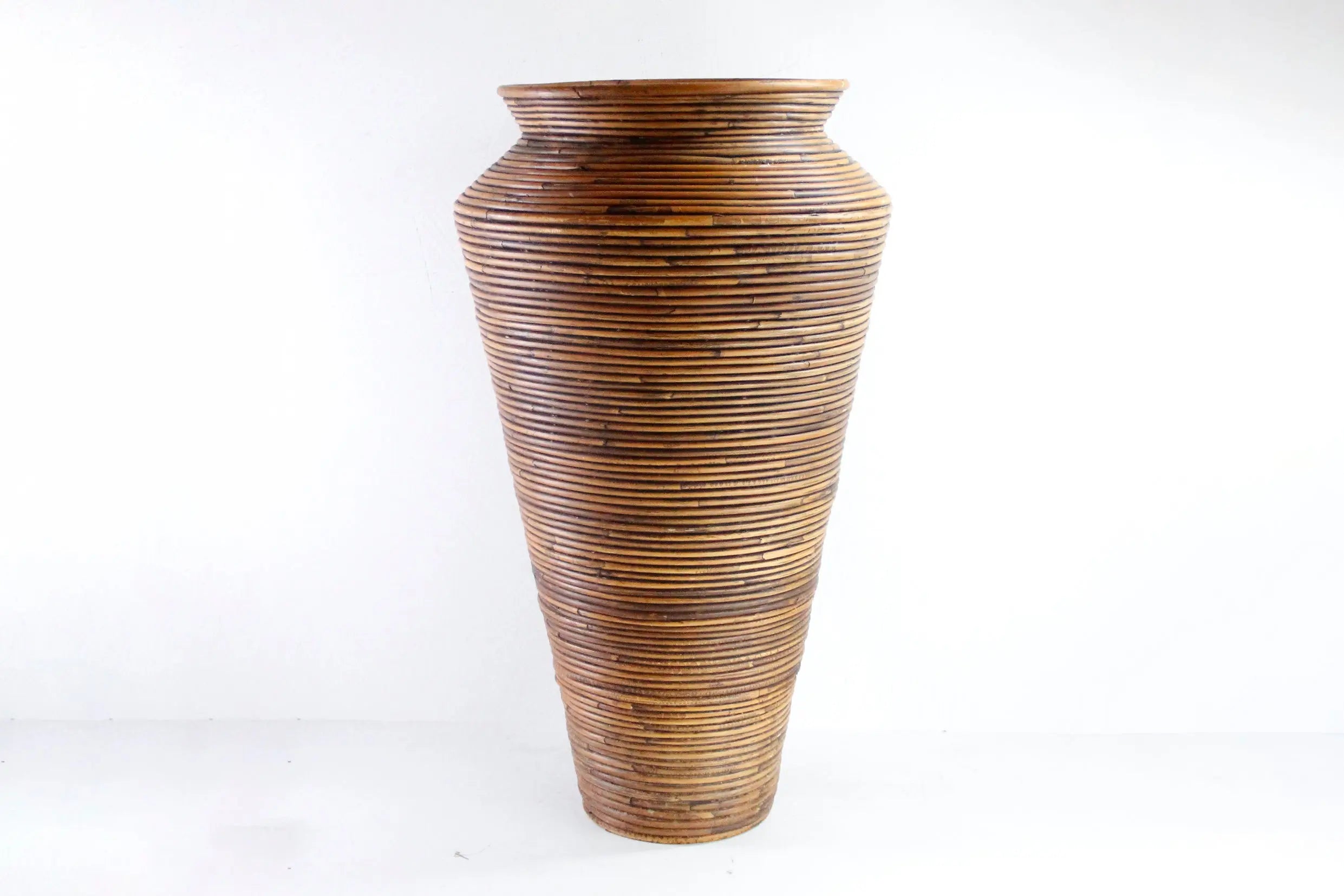 Vintage Floor Vase Basket | Gabriella Crespi Coiled Rattan  Debra Hall Lifestyle
