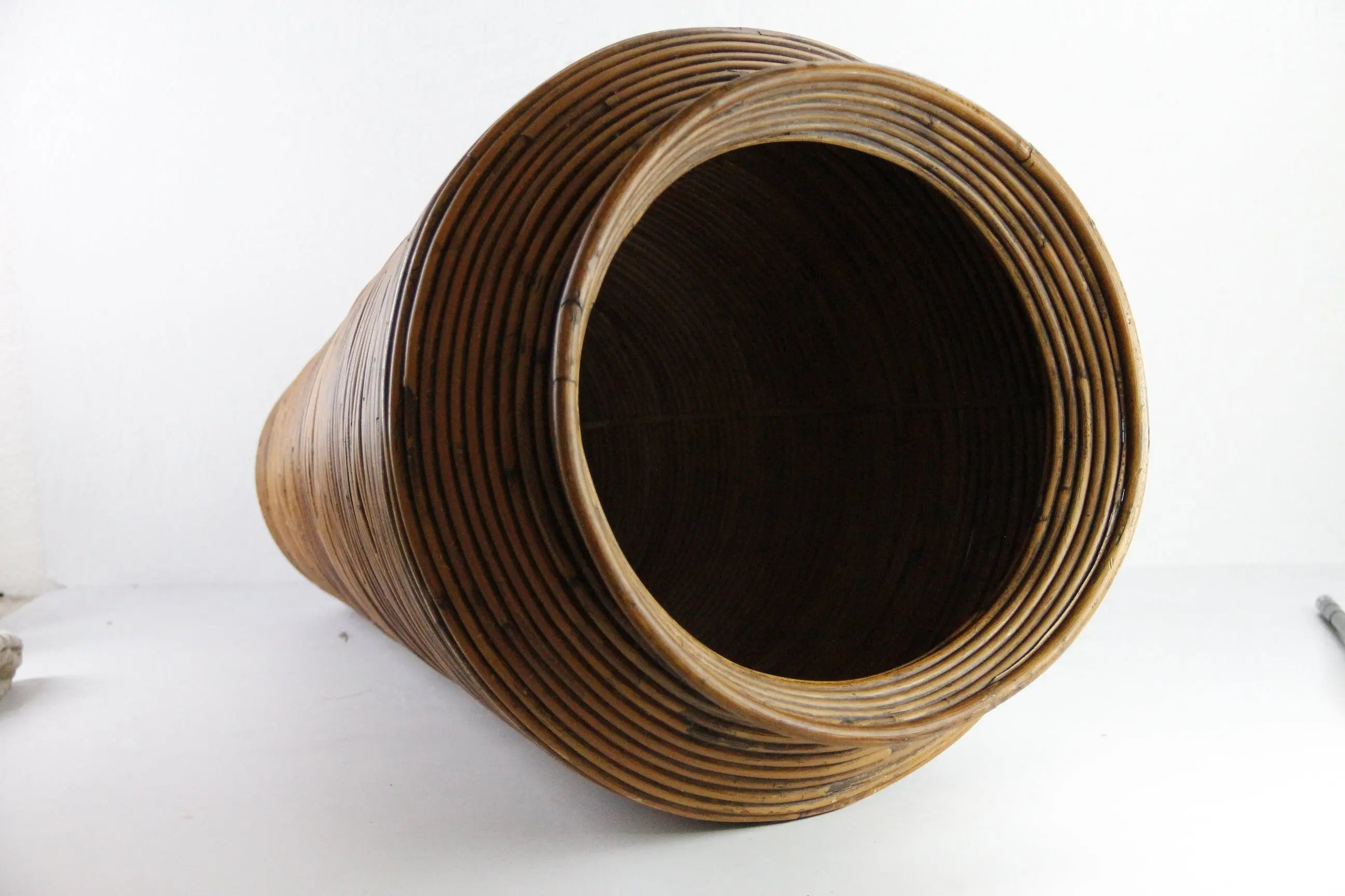 Vintage Floor Vase Basket | Gabriella Crespi Coiled Rattan  Debra Hall Lifestyle