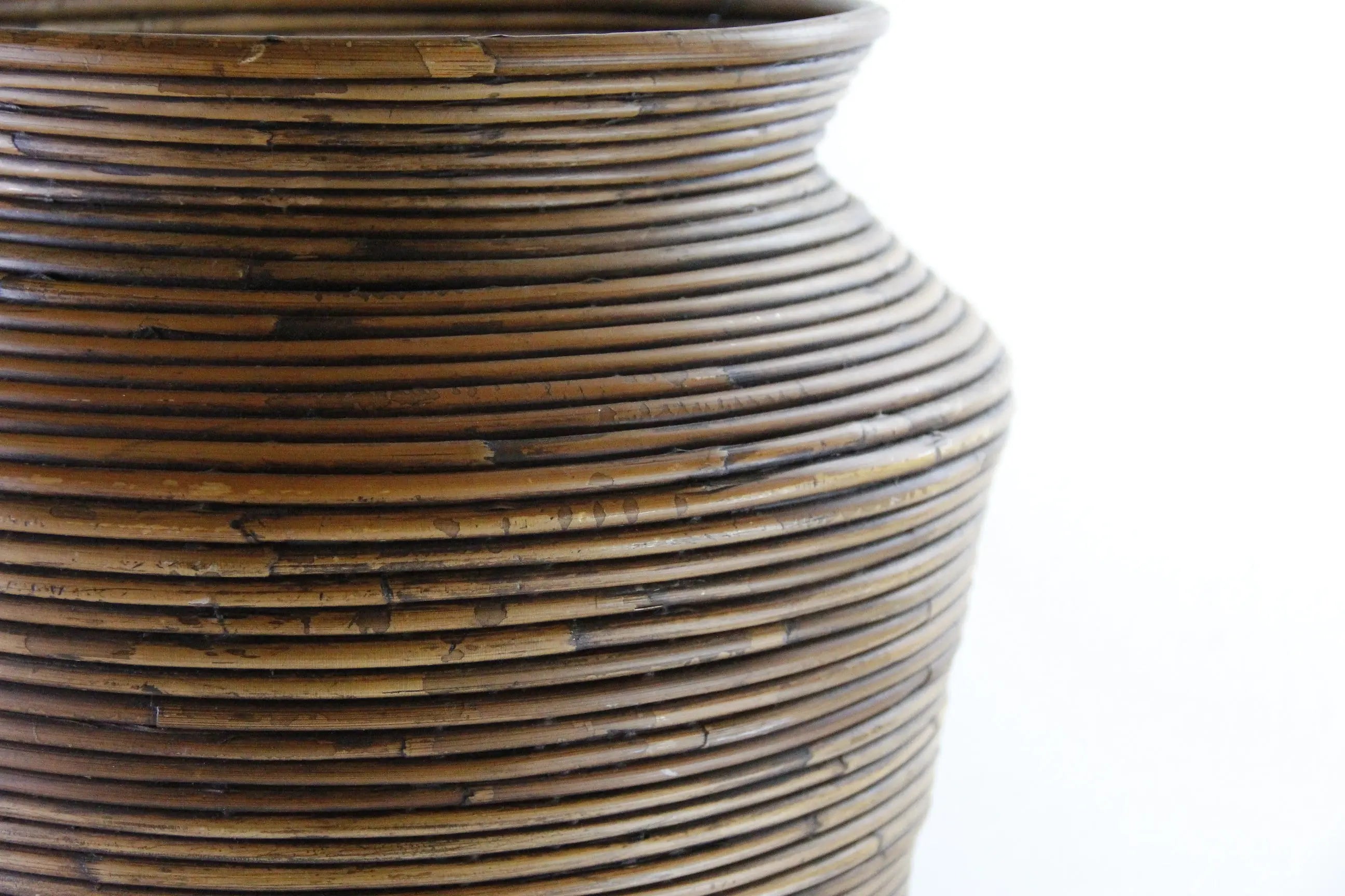 Vintage Floor Vase Basket | Gabriella Crespi Coiled Rattan  Debra Hall Lifestyle