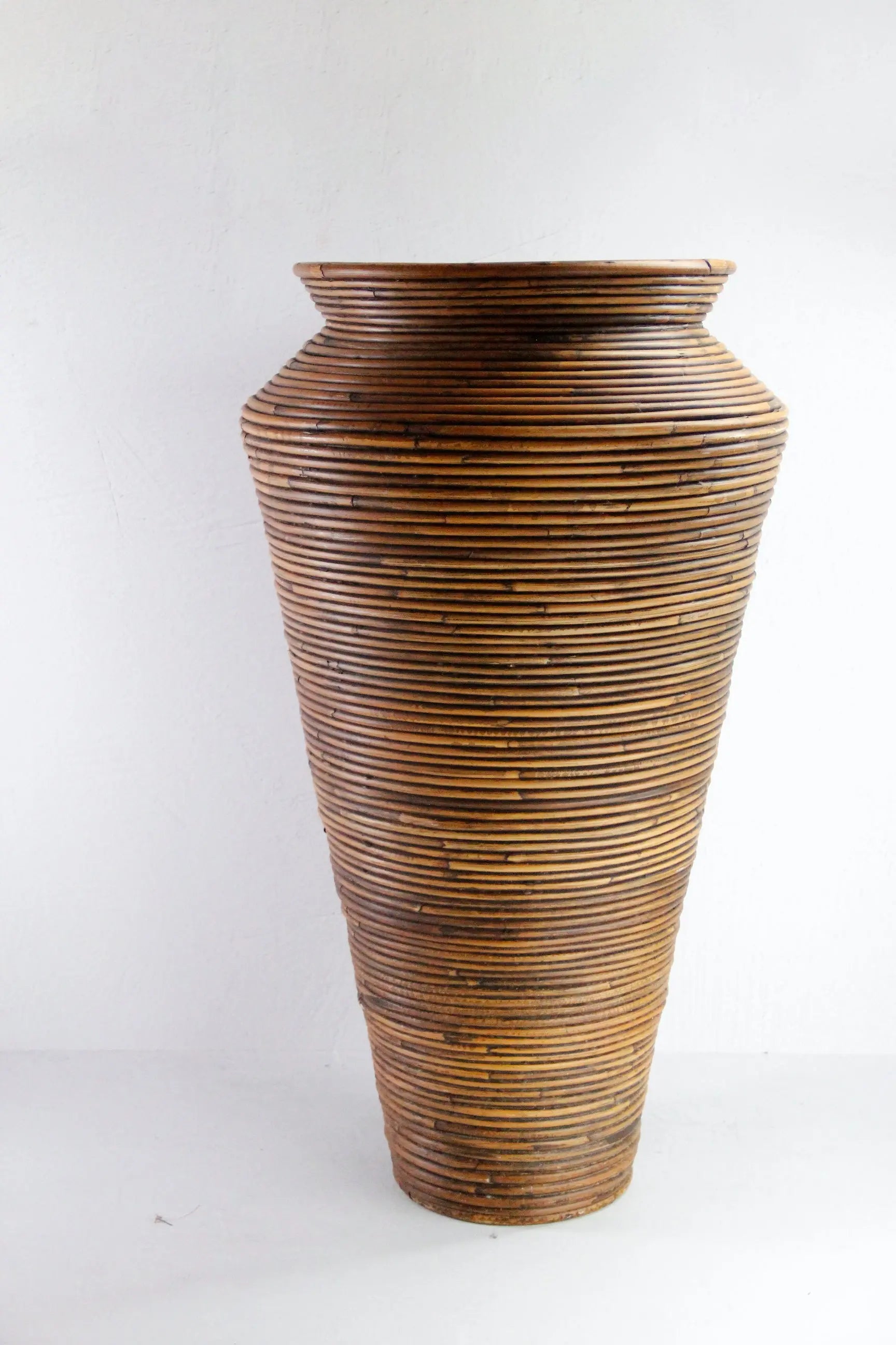 Vintage Floor Vase Basket | Gabriella Crespi Coiled Rattan  Debra Hall Lifestyle