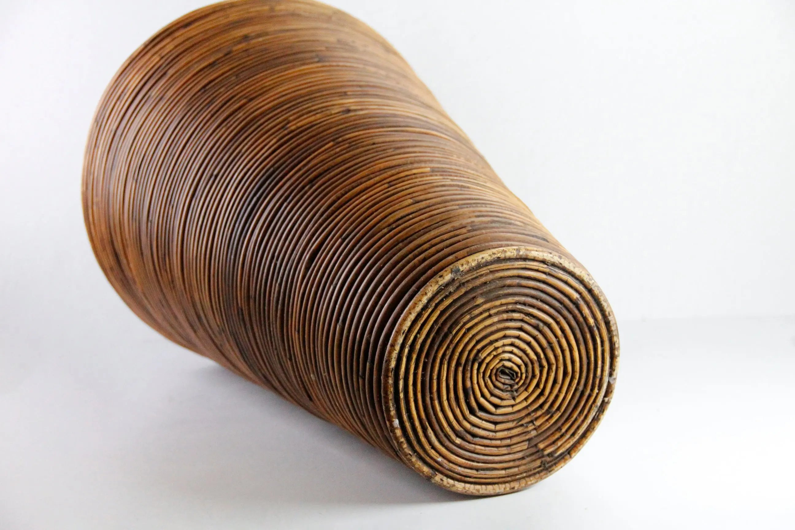 Vintage Floor Vase Basket | Gabriella Crespi Coiled Rattan  Debra Hall Lifestyle
