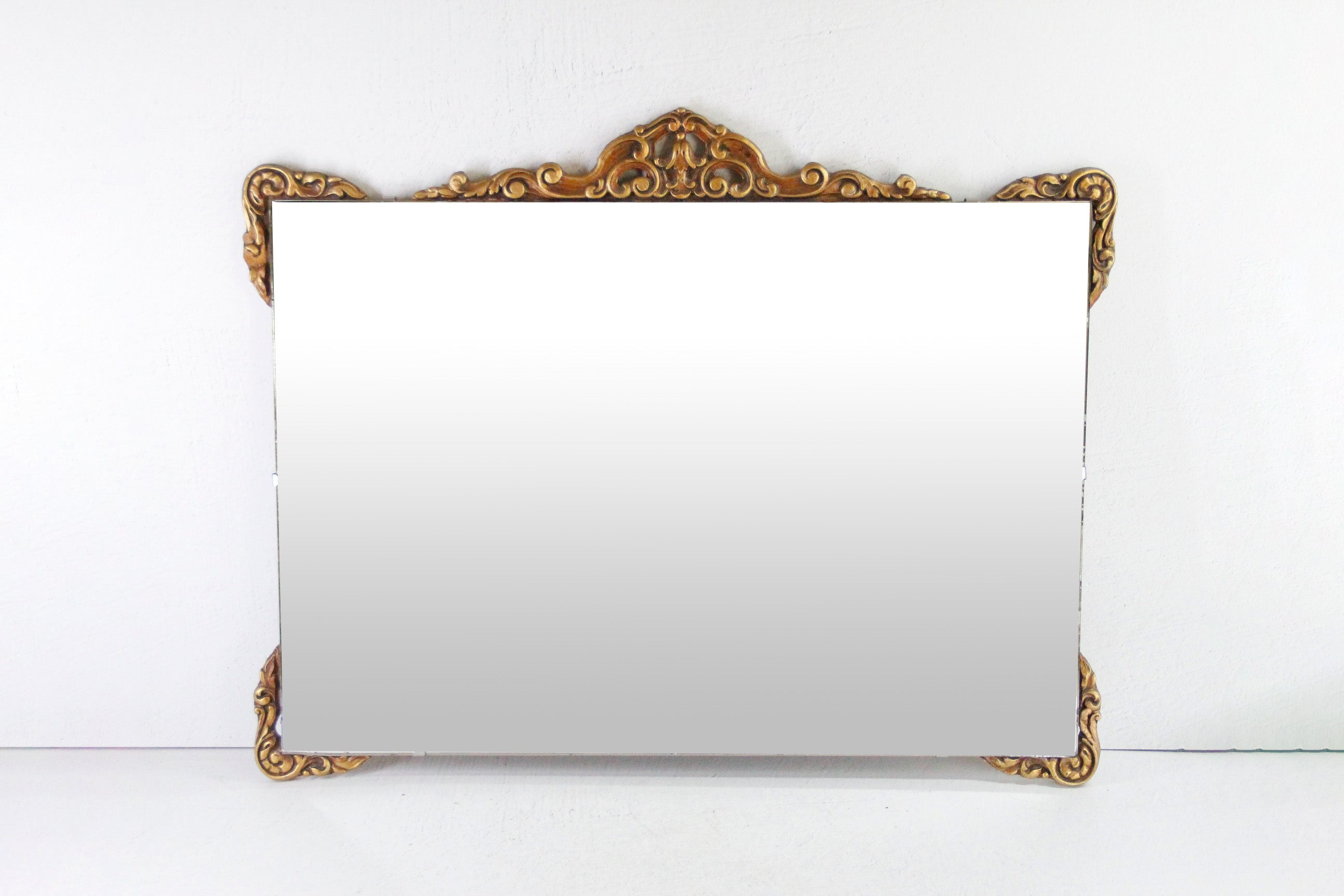 Vintage Frameless Mirror with Ornate Giltwood Detail  Debra Hall Lifestyle