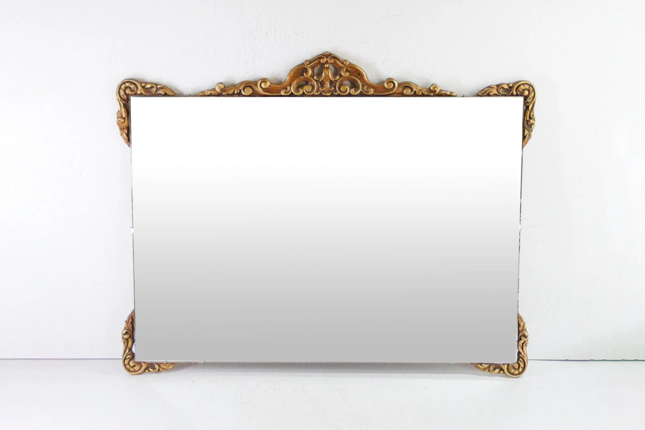 Vintage Frameless Mirror with Ornate Giltwood Detail  Debra Hall Lifestyle