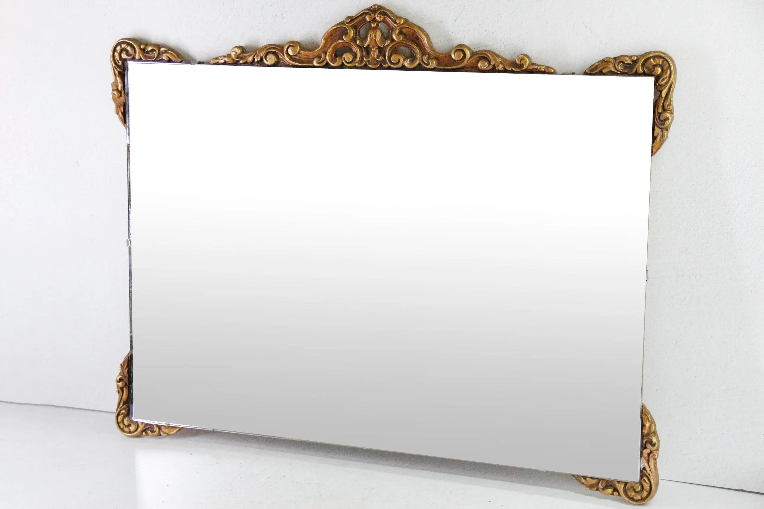 Vintage Frameless Mirror with Ornate Giltwood Detail  Debra Hall Lifestyle
