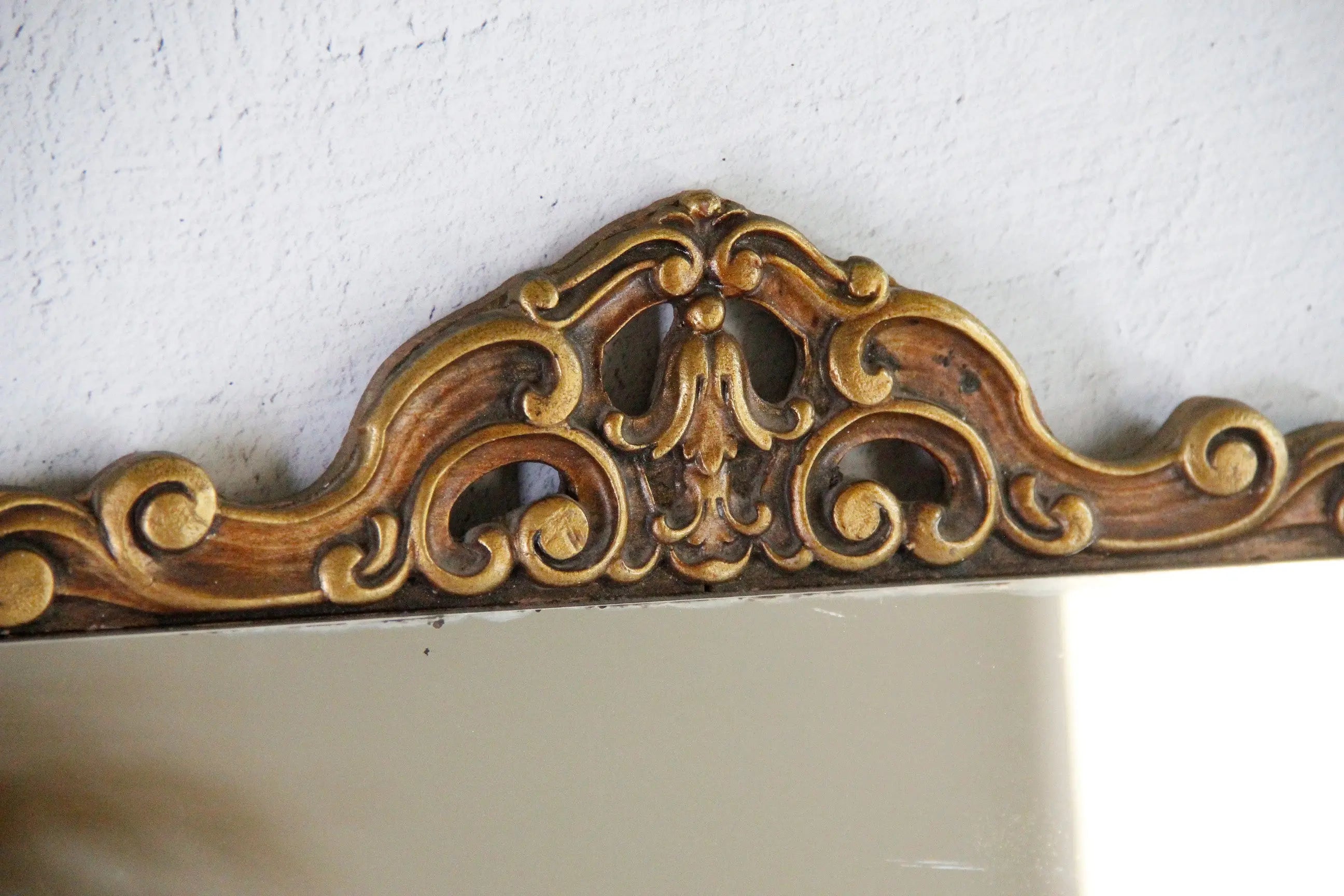 Vintage Frameless Mirror with Ornate Giltwood Detail  Debra Hall Lifestyle