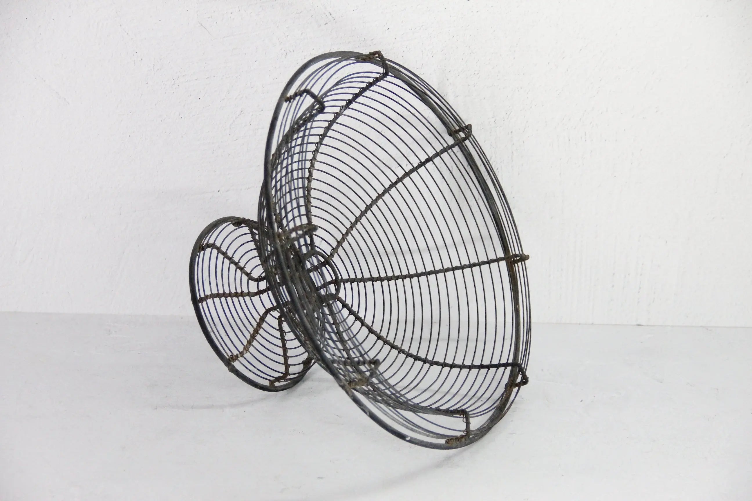 Vintage French Basket | Black Wire Pedestal With Patina  Debra Hall Lifestyle