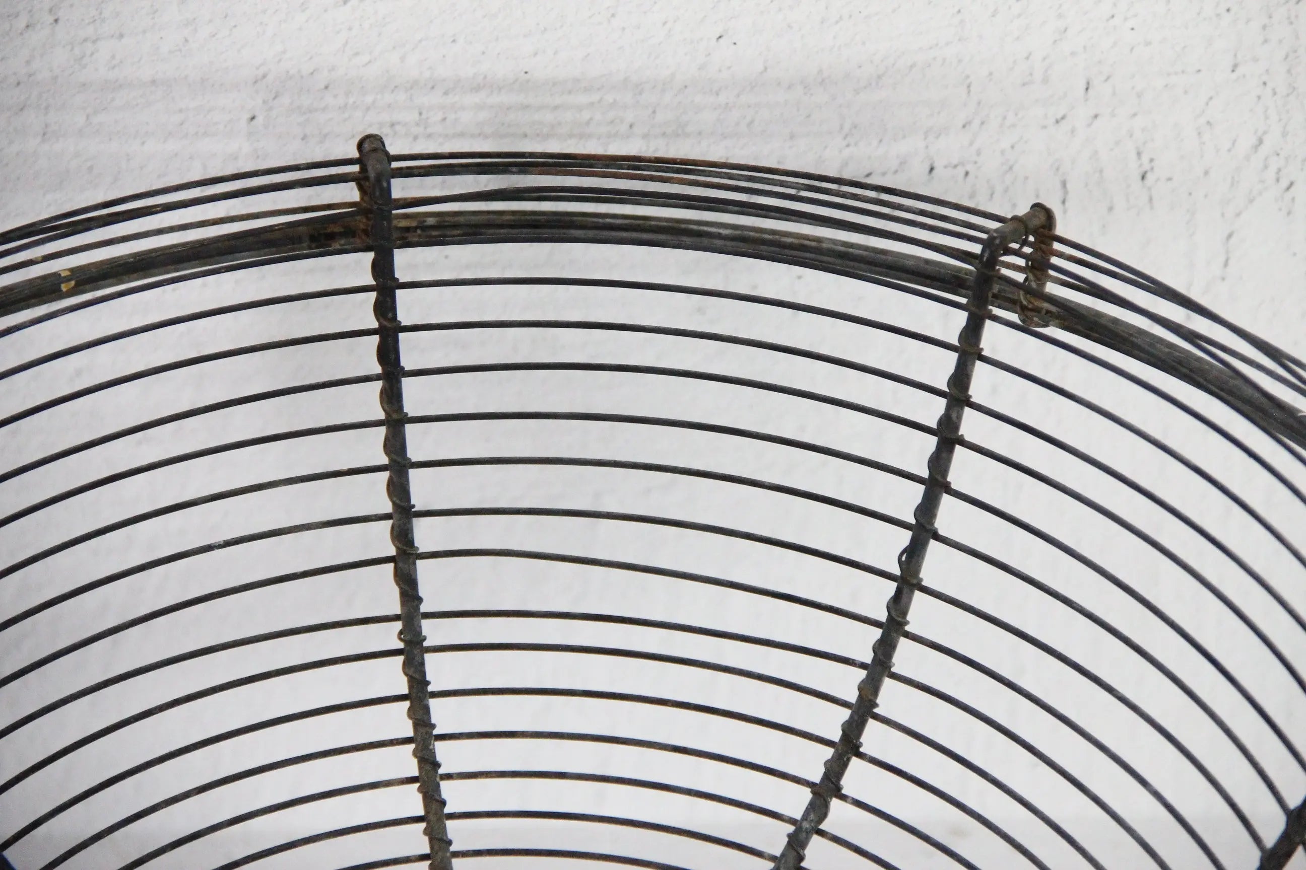 Vintage French Basket | Black Wire Pedestal With Patina  Debra Hall Lifestyle