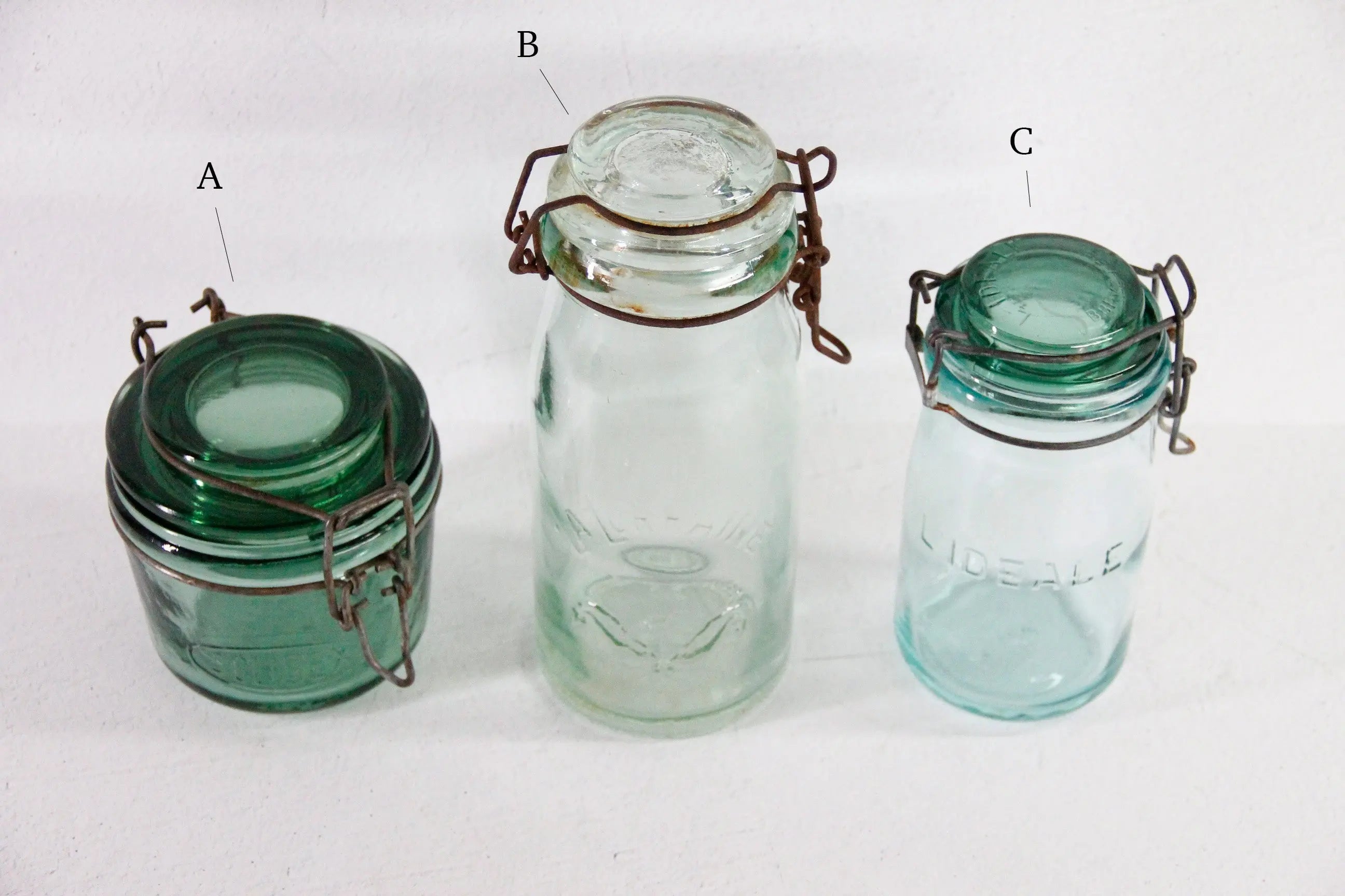Vintage French Canning Jar | Assorted Green Glass Jar  Debra Hall Lifestyle