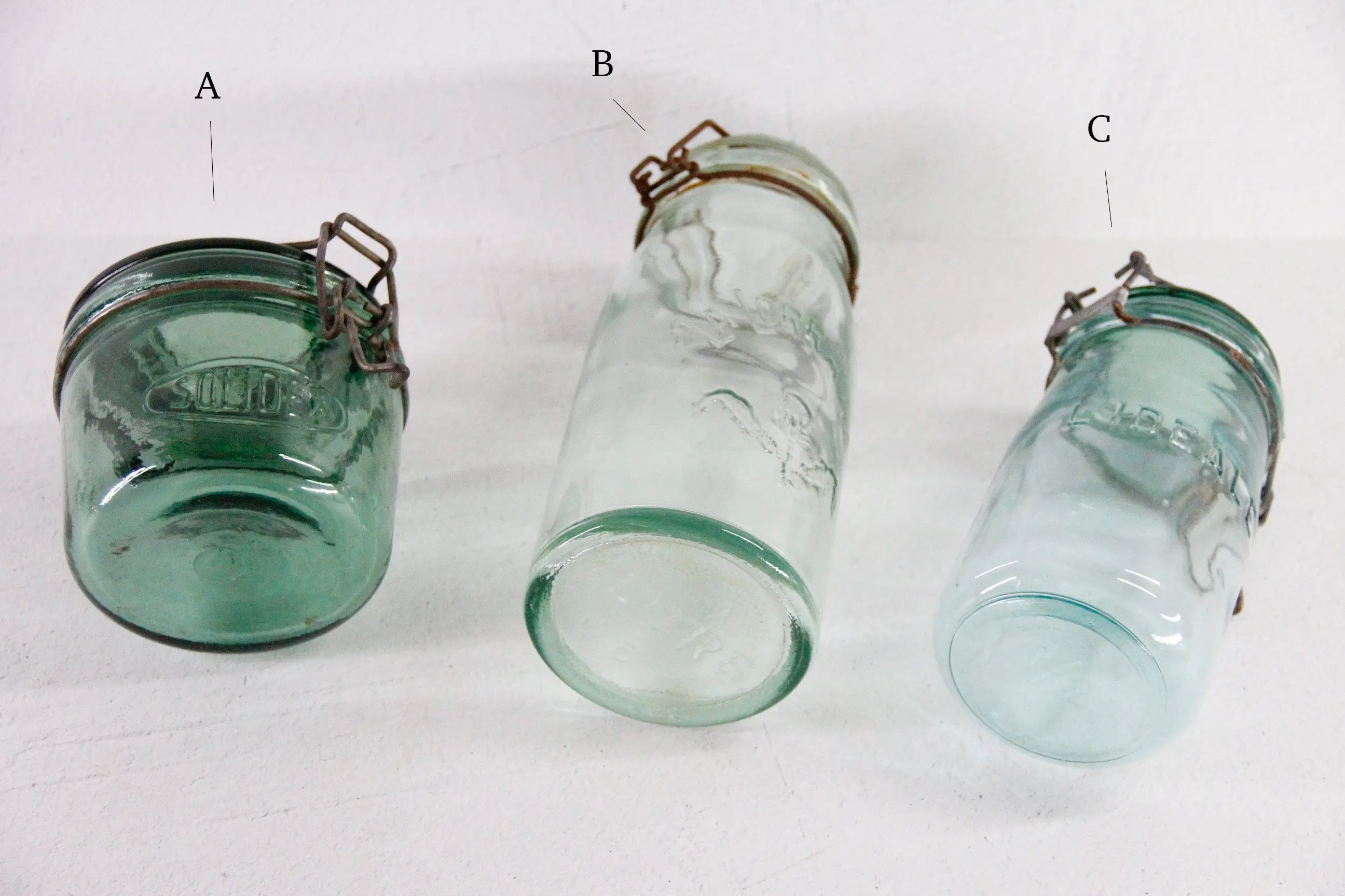 Vintage French Canning Jar | Assorted Green Glass Jar  Debra Hall Lifestyle