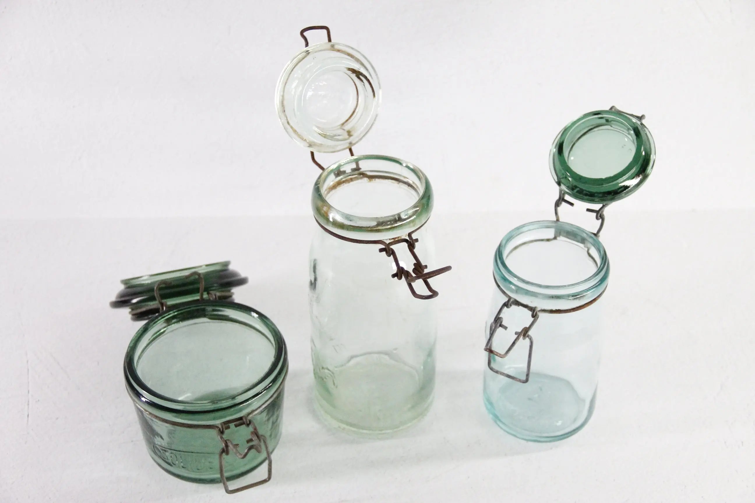 Vintage French Canning Jar | Assorted Green Glass Jar  Debra Hall Lifestyle