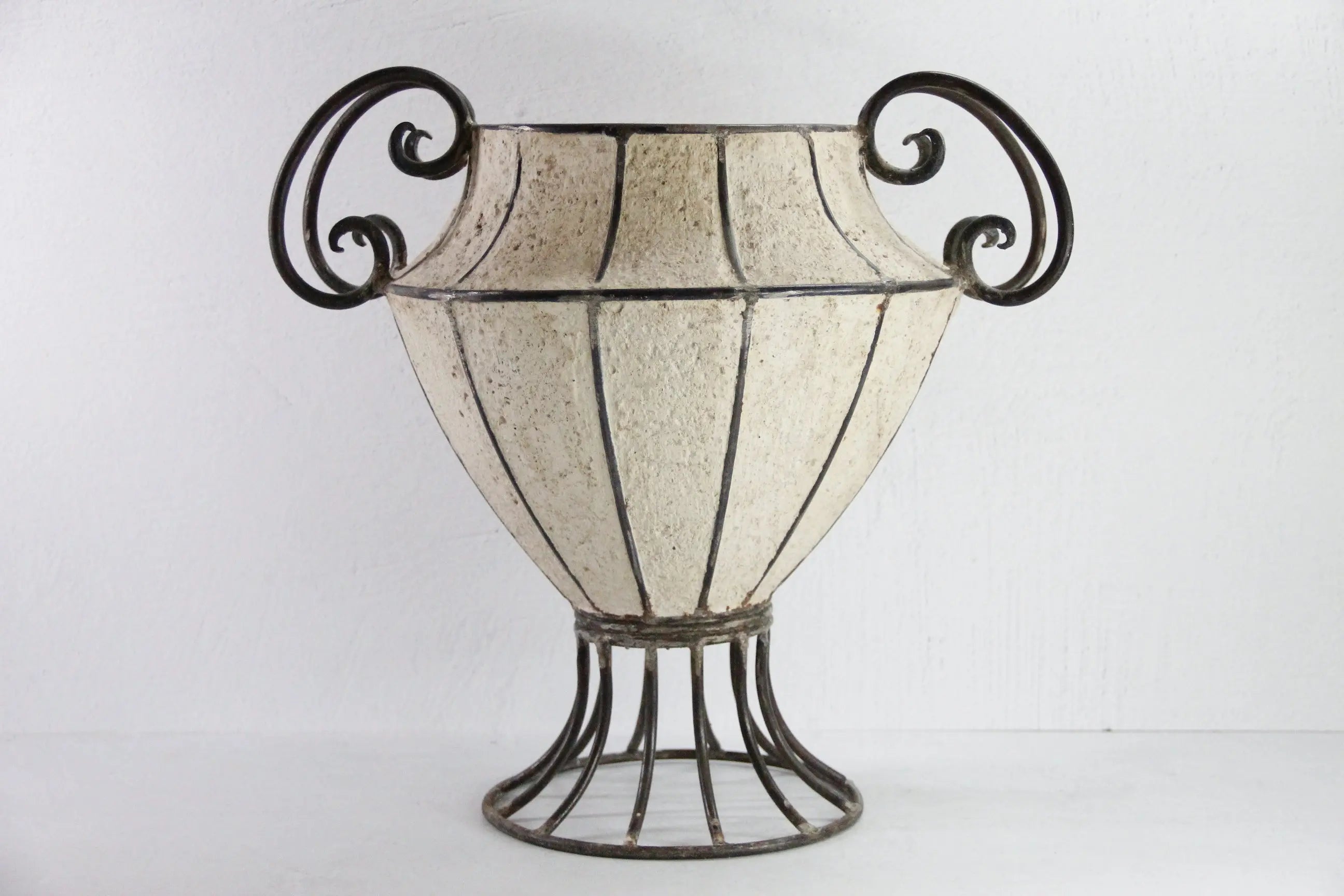 Vintage French Planter | Concrete & Iron Garden Urn  Debra Hall Lifestyle