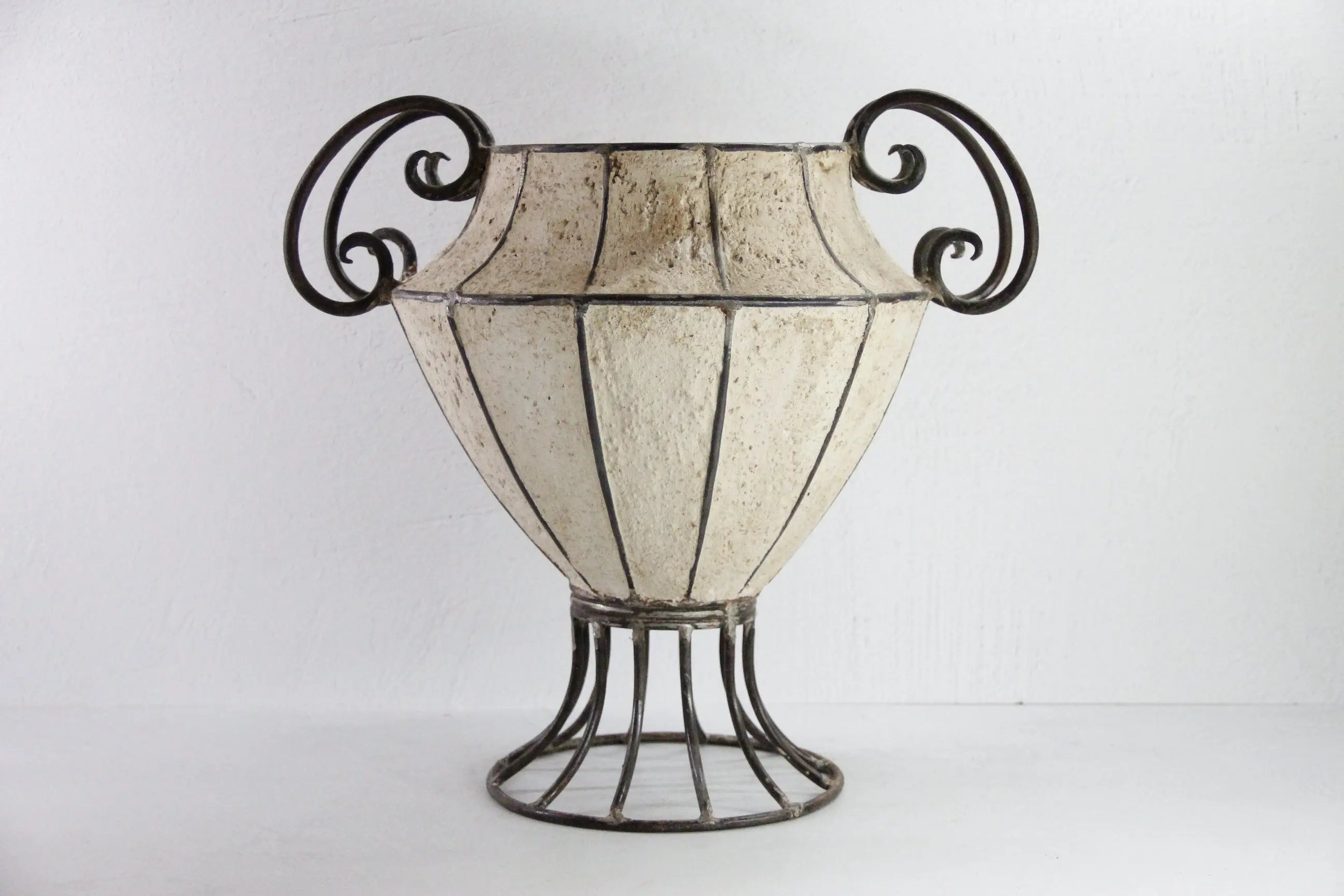 Vintage French Planter | Concrete & Iron Garden Urn  Debra Hall Lifestyle
