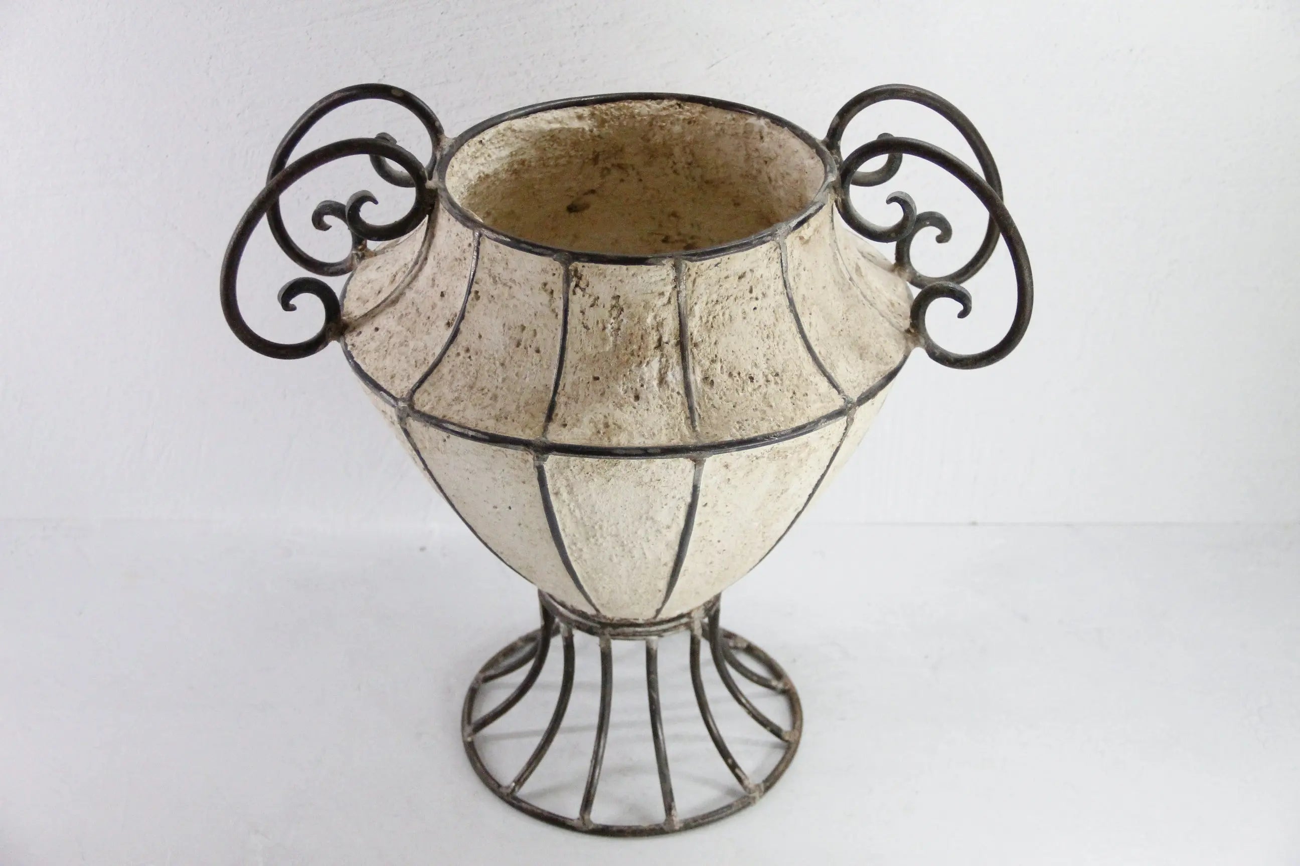 Vintage French Planter | Concrete & Iron Garden Urn  Debra Hall Lifestyle