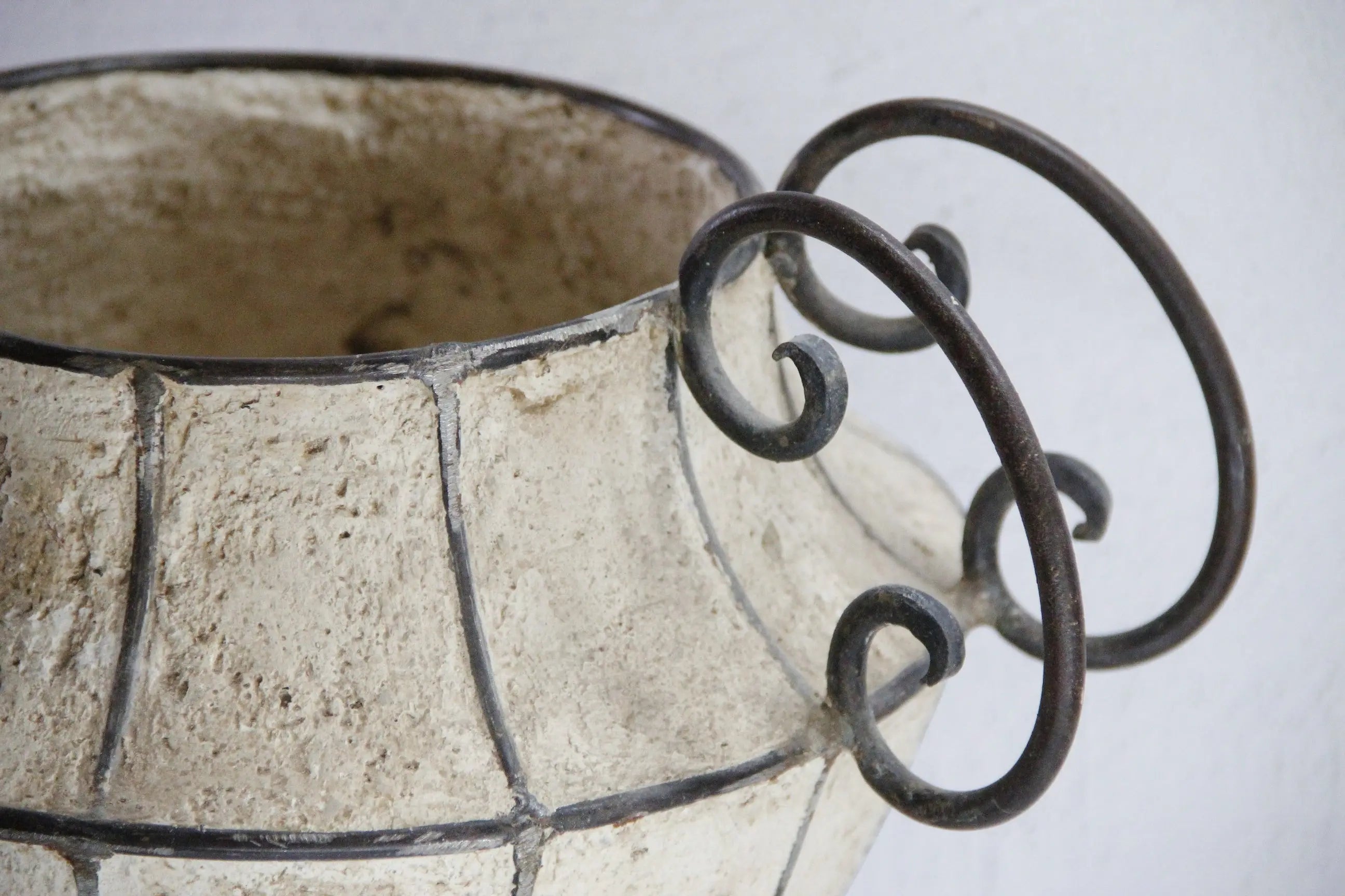 Vintage French Planter | Concrete & Iron Garden Urn  Debra Hall Lifestyle
