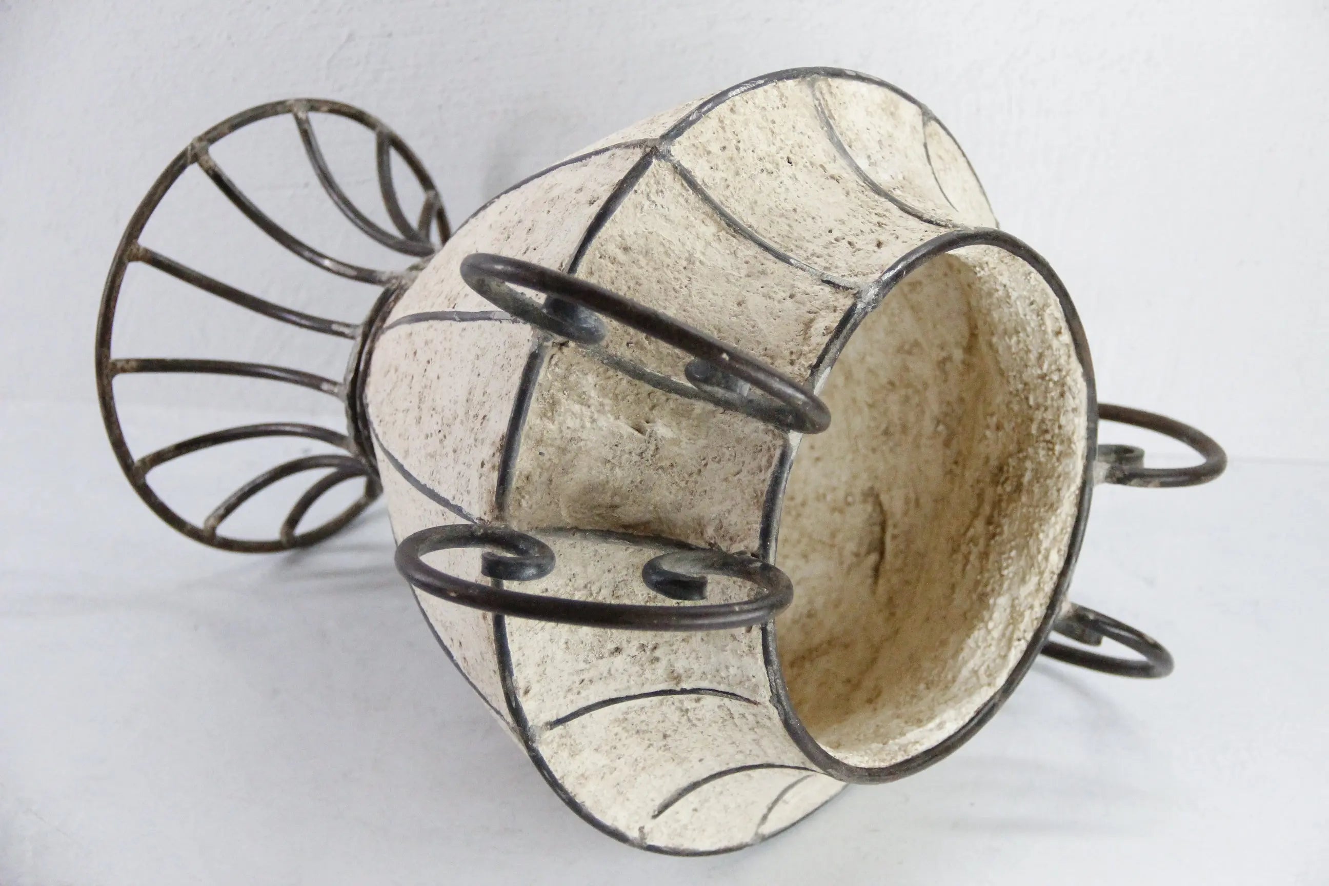Vintage French Planter | Concrete & Iron Garden Urn  Debra Hall Lifestyle