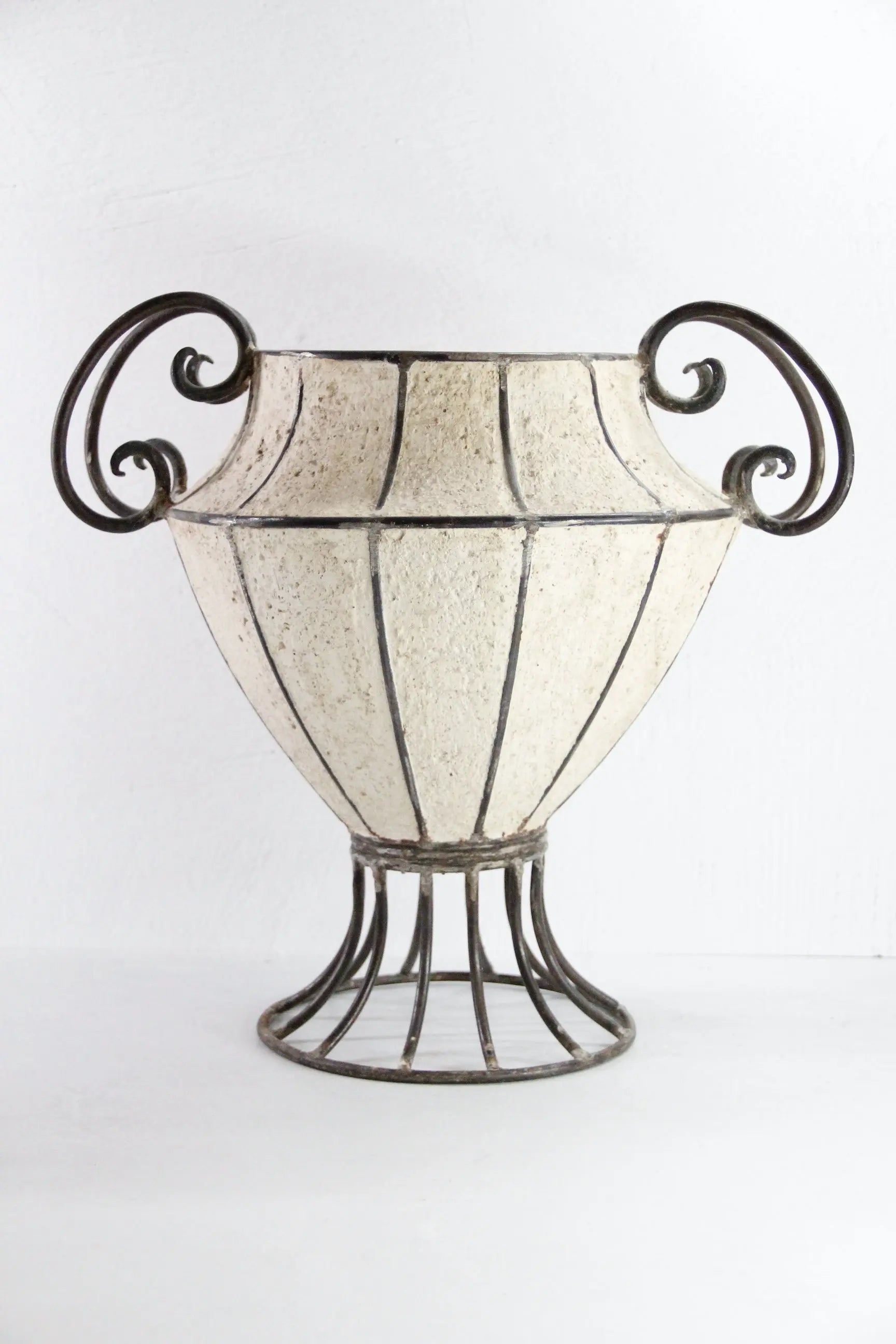 Vintage French Planter | Concrete & Iron Garden Urn  Debra Hall Lifestyle