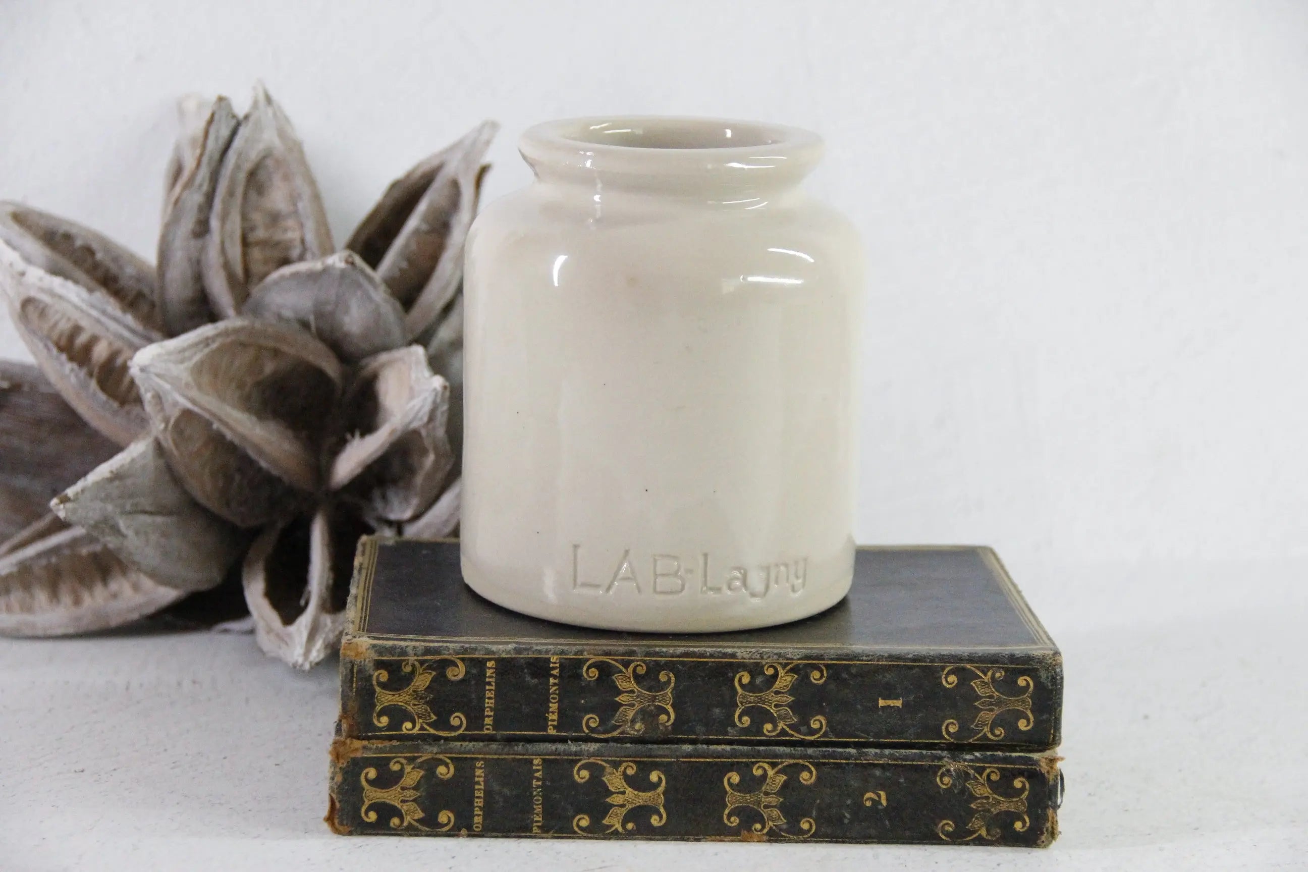 Vintage French Stoneware Jar | Lab Lagny Mustard  Debra Hall Lifestyle
