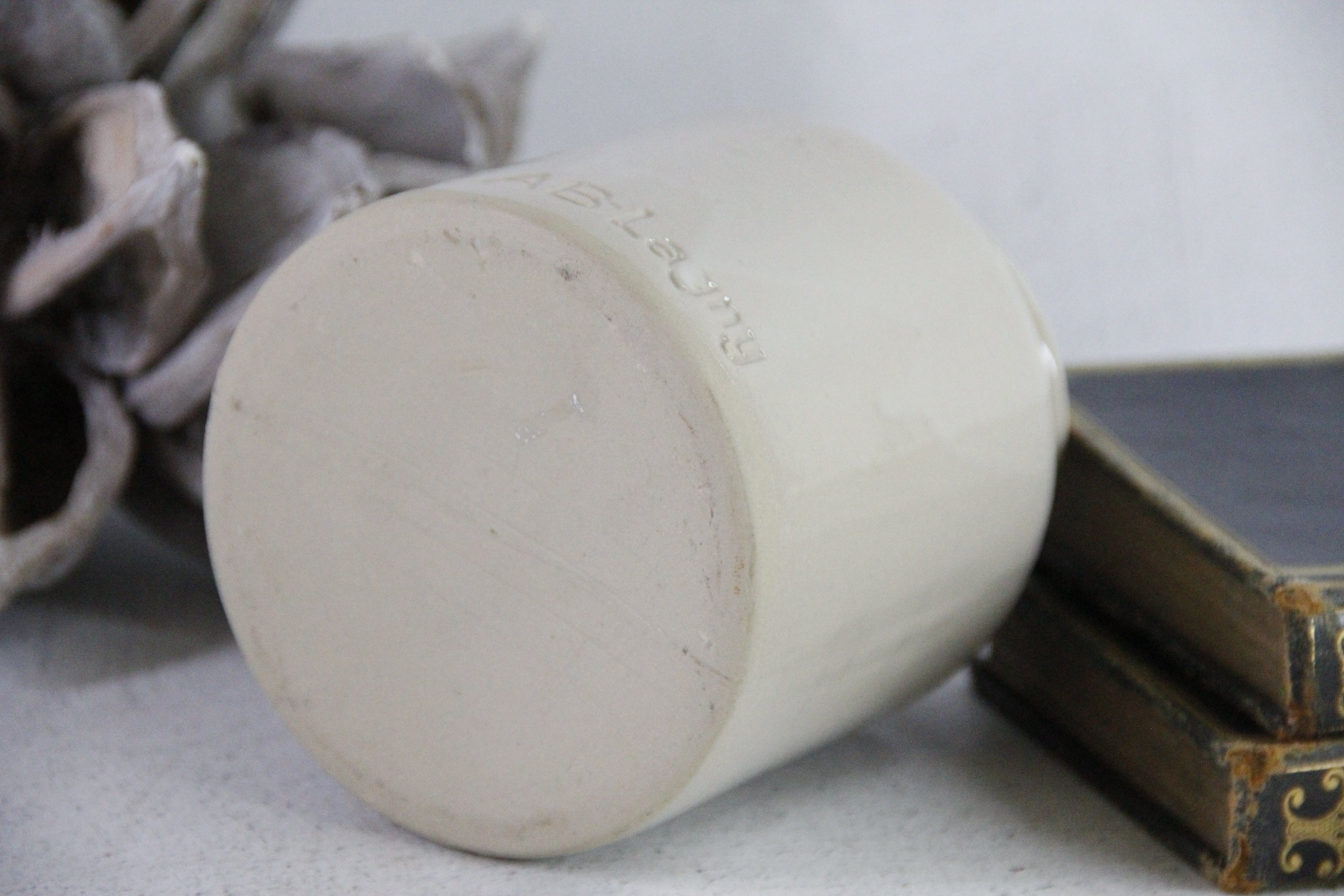 Vintage French Stoneware Jar | Lab Lagny Mustard  Debra Hall Lifestyle