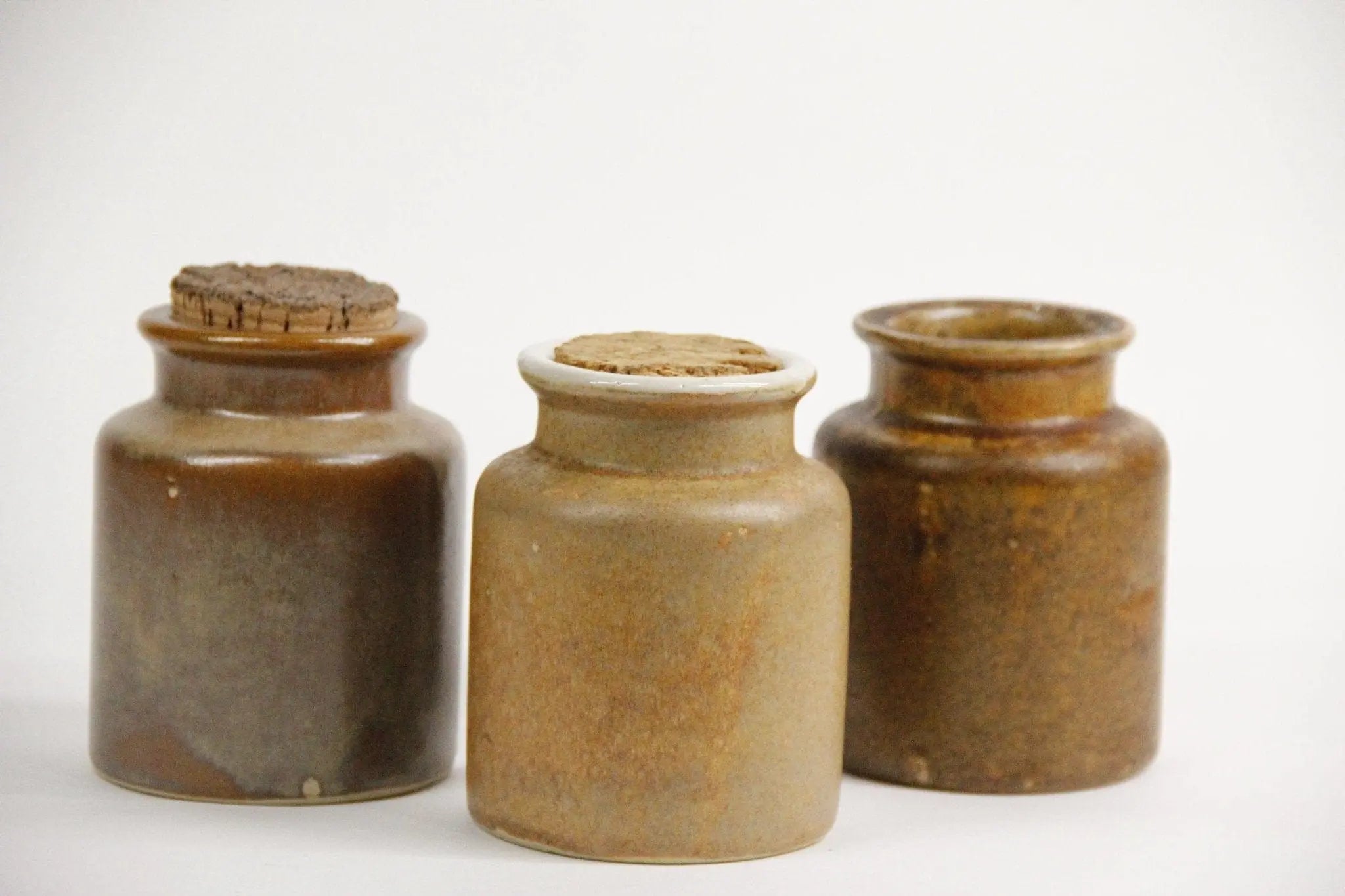 Set of Four Stoneware Mustard Pots with Wax hotsell Cork Stoppers. Antique White Mustard Jars. French Country Kitchen/ Jeanne d'Arc Living Décor.