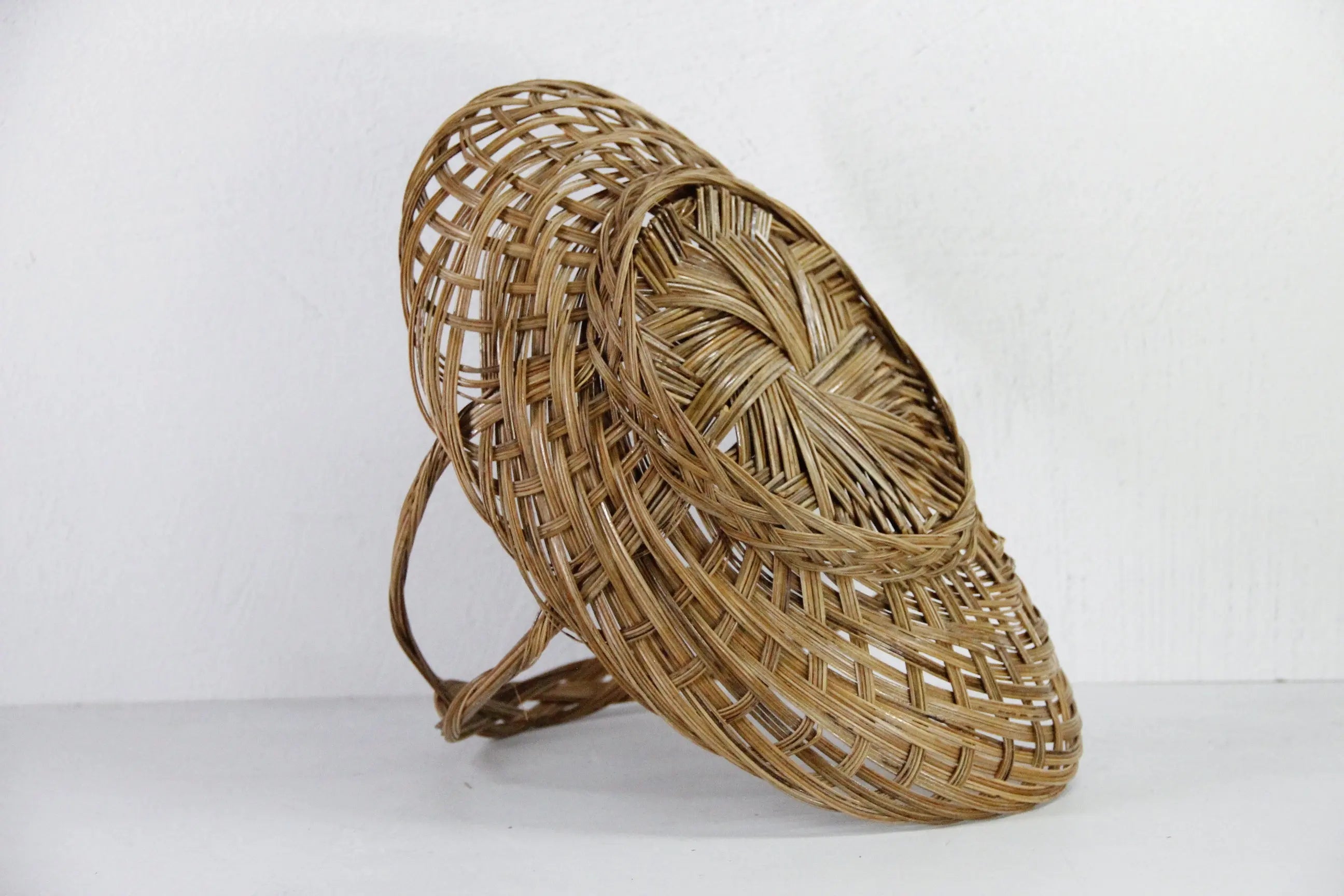 Vintage Gathering Basket with Handle | Rattan Kitchen Decor  Debra Hall Lifestyle