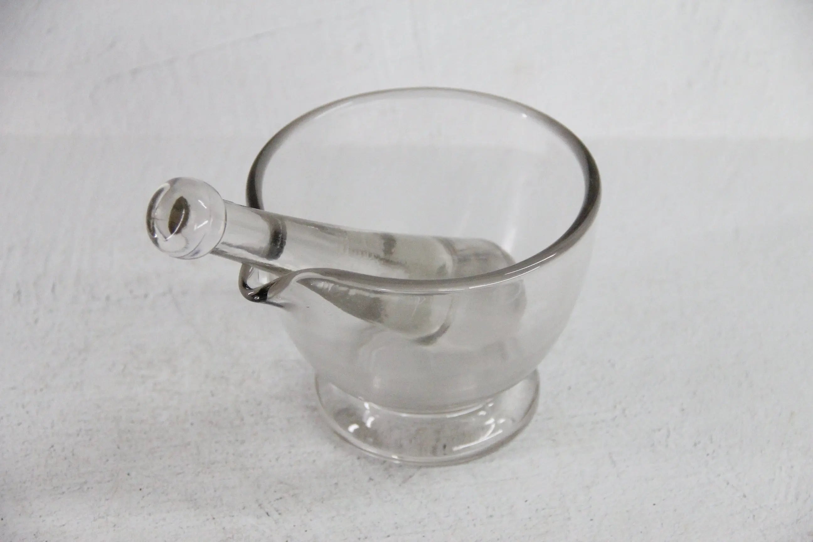 Vintage Glass Mortar and Pestle 16 OZ| Clear Bubbled Glass Set  Debra Hall Lifestyle