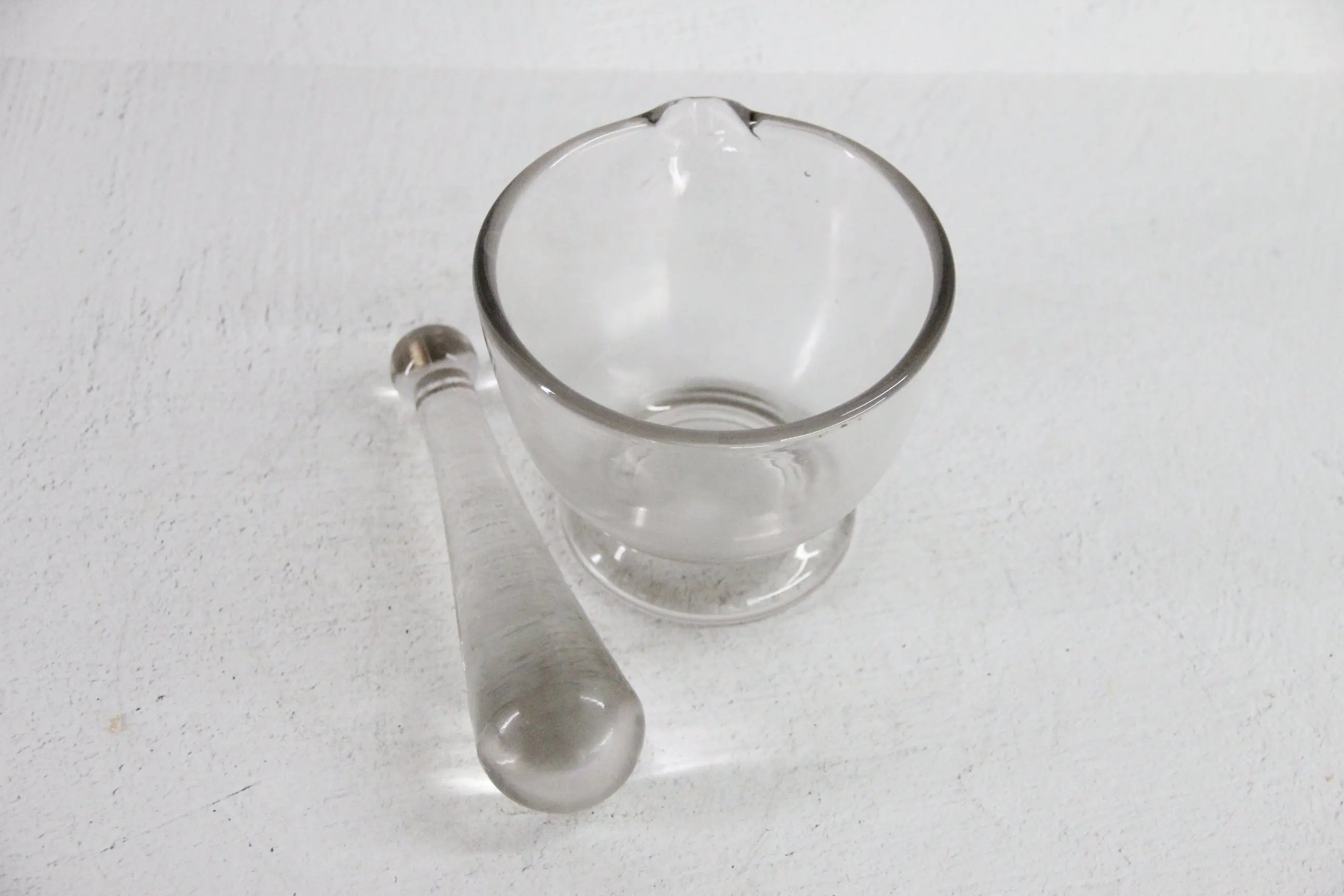 Vintage Glass Mortar and Pestle 16 OZ| Clear Bubbled Glass Set  Debra Hall Lifestyle