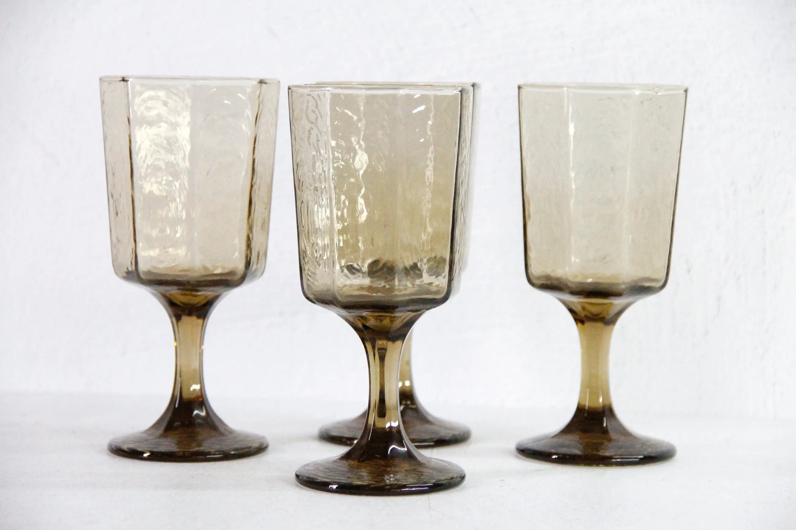 Vintage Goblets | Smokey Brown Wine Glass Set Of 4  Debra Hall Lifestyle