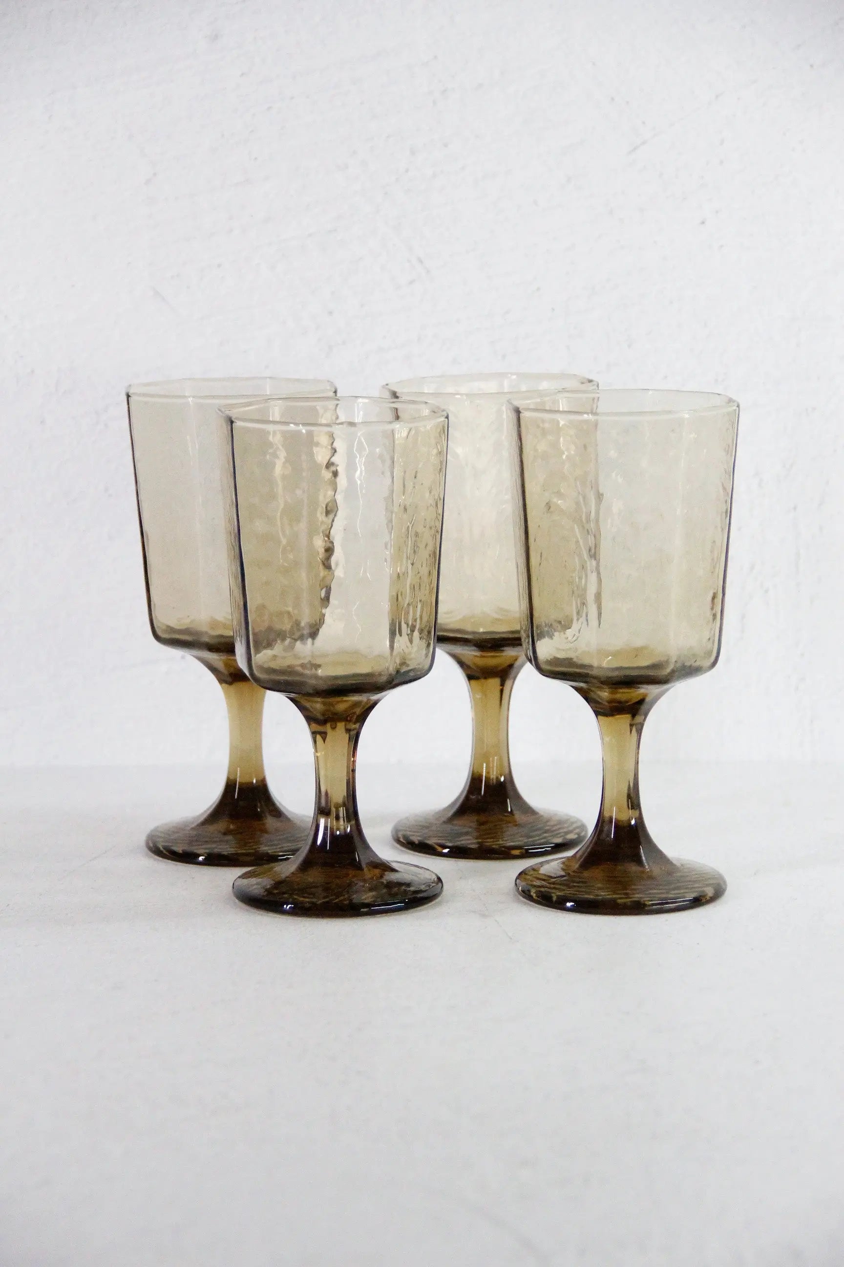 Vintage Goblets | Smokey Brown Wine Glass Set Of 4  Debra Hall Lifestyle