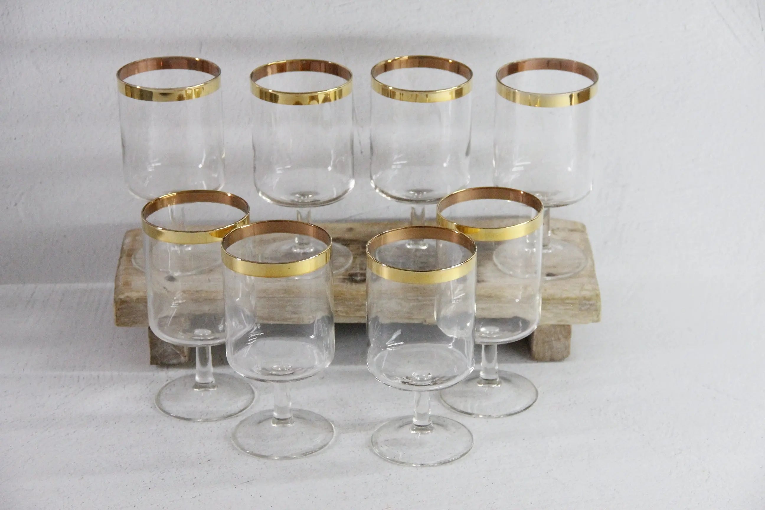 Vintage Gold Rim Glassware | Midcentury Wine Goblet  Debra Hall Lifestyle
