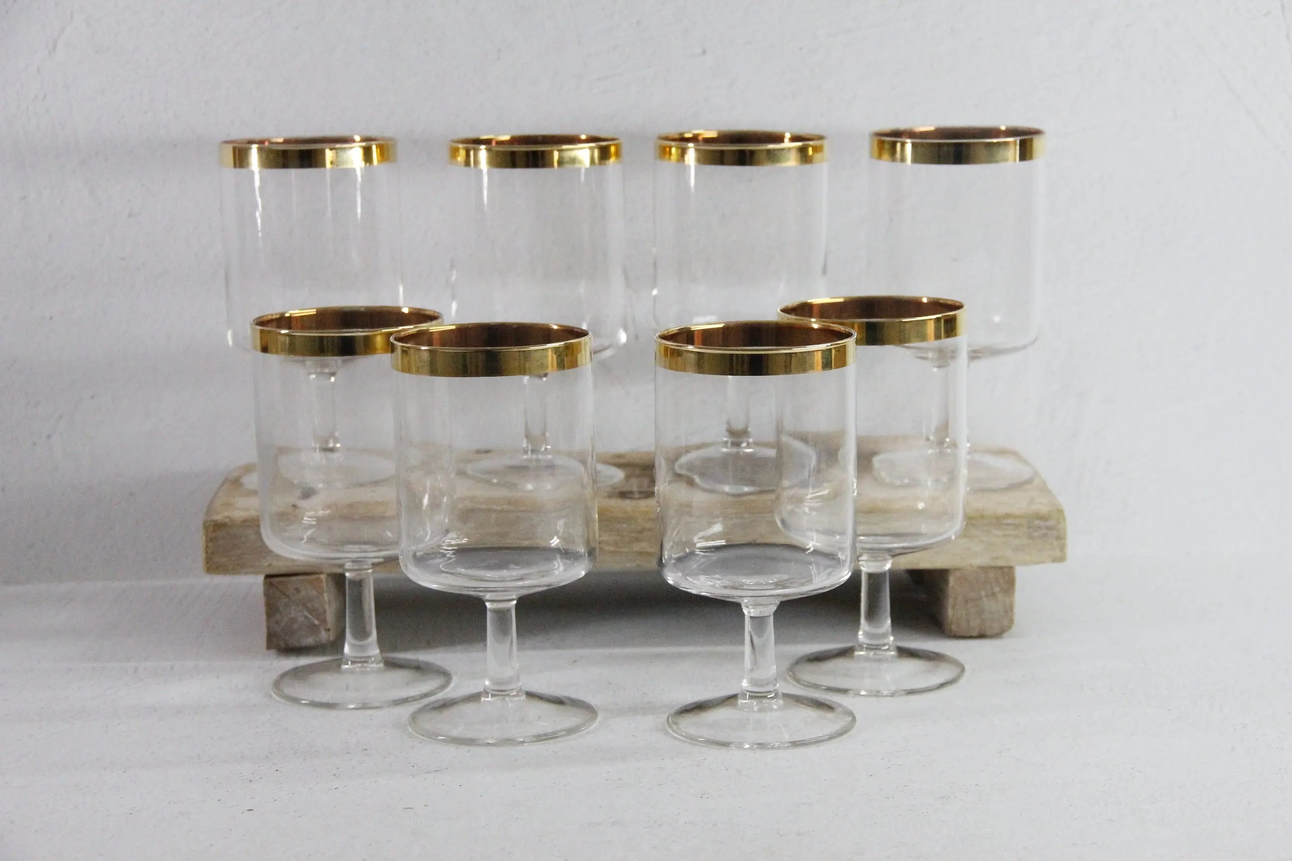 Vintage Gold Rim Glassware | Midcentury Wine Goblet  Debra Hall Lifestyle