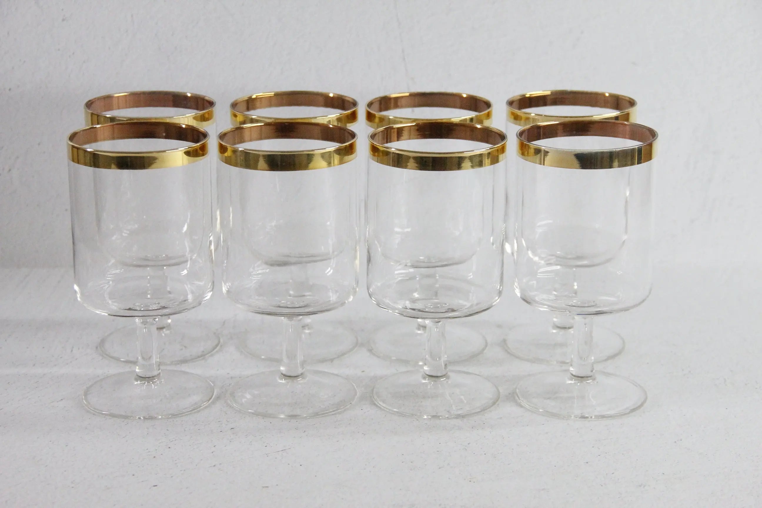 Vintage Gold Rim Glassware | Midcentury Wine Goblet  Debra Hall Lifestyle