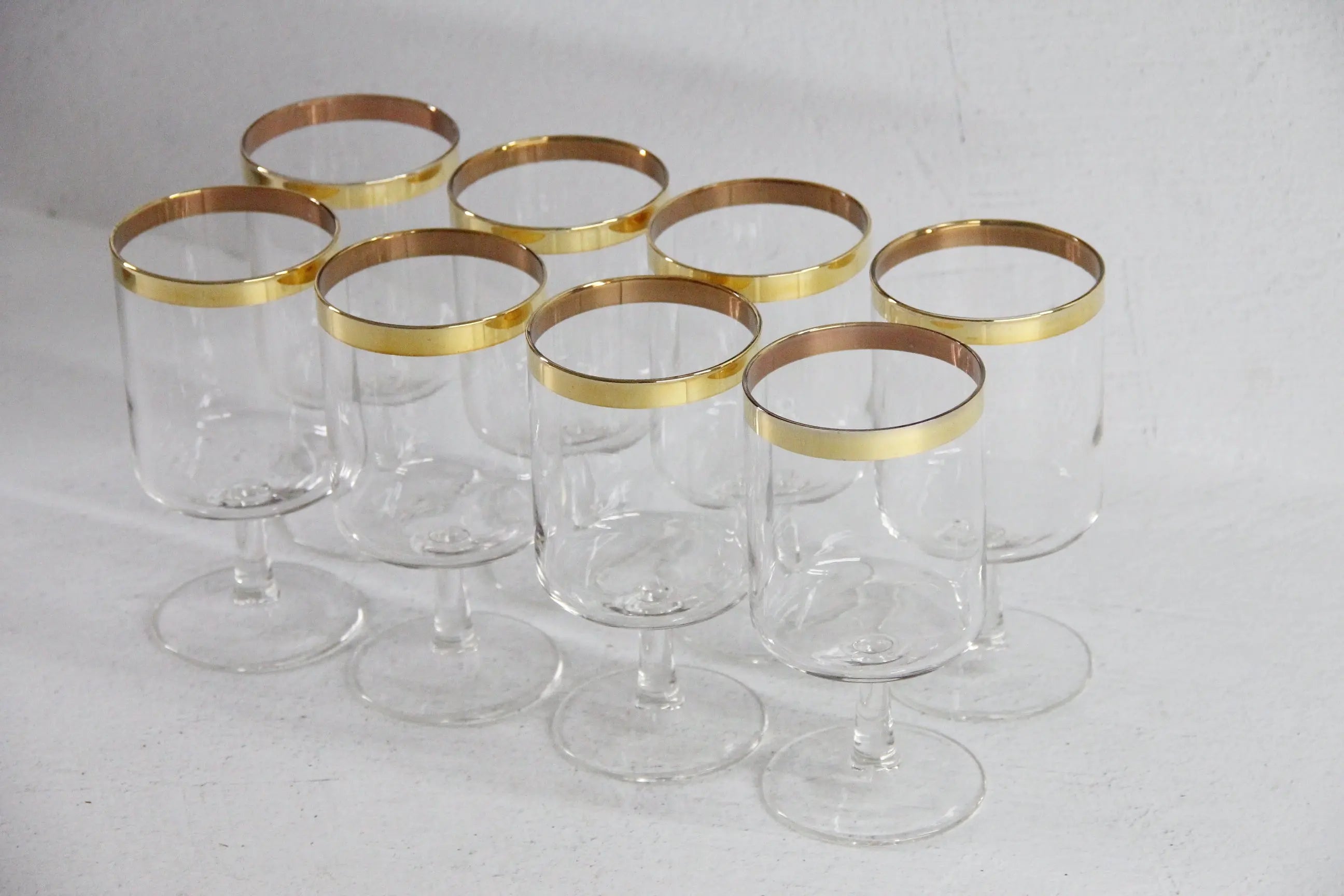 Vintage Gold Rim Glassware | Midcentury Wine Goblet  Debra Hall Lifestyle