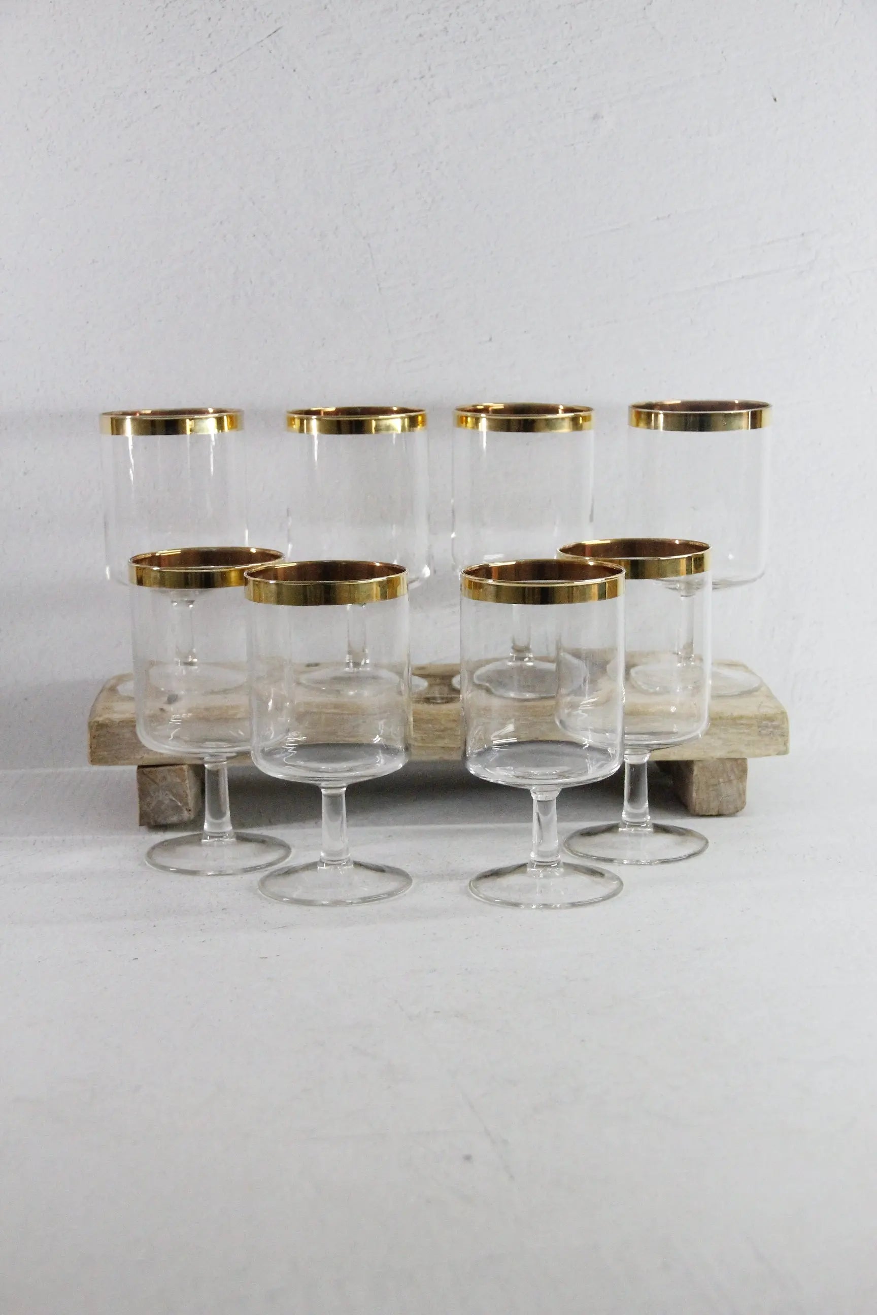 Vintage Gold Rim Glassware | Midcentury Wine Goblet  Debra Hall Lifestyle