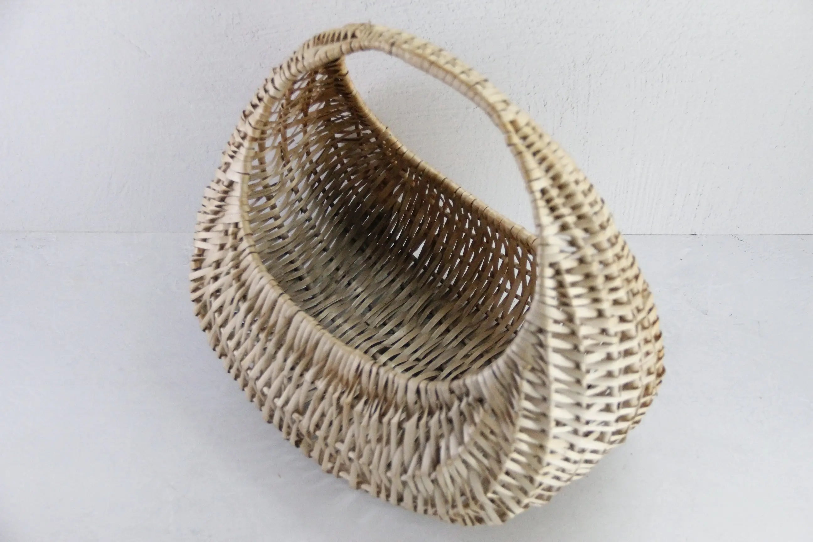 Vintage Gondola Basket | Half Moon Rattan Gathering  Debra Hall Lifestyle