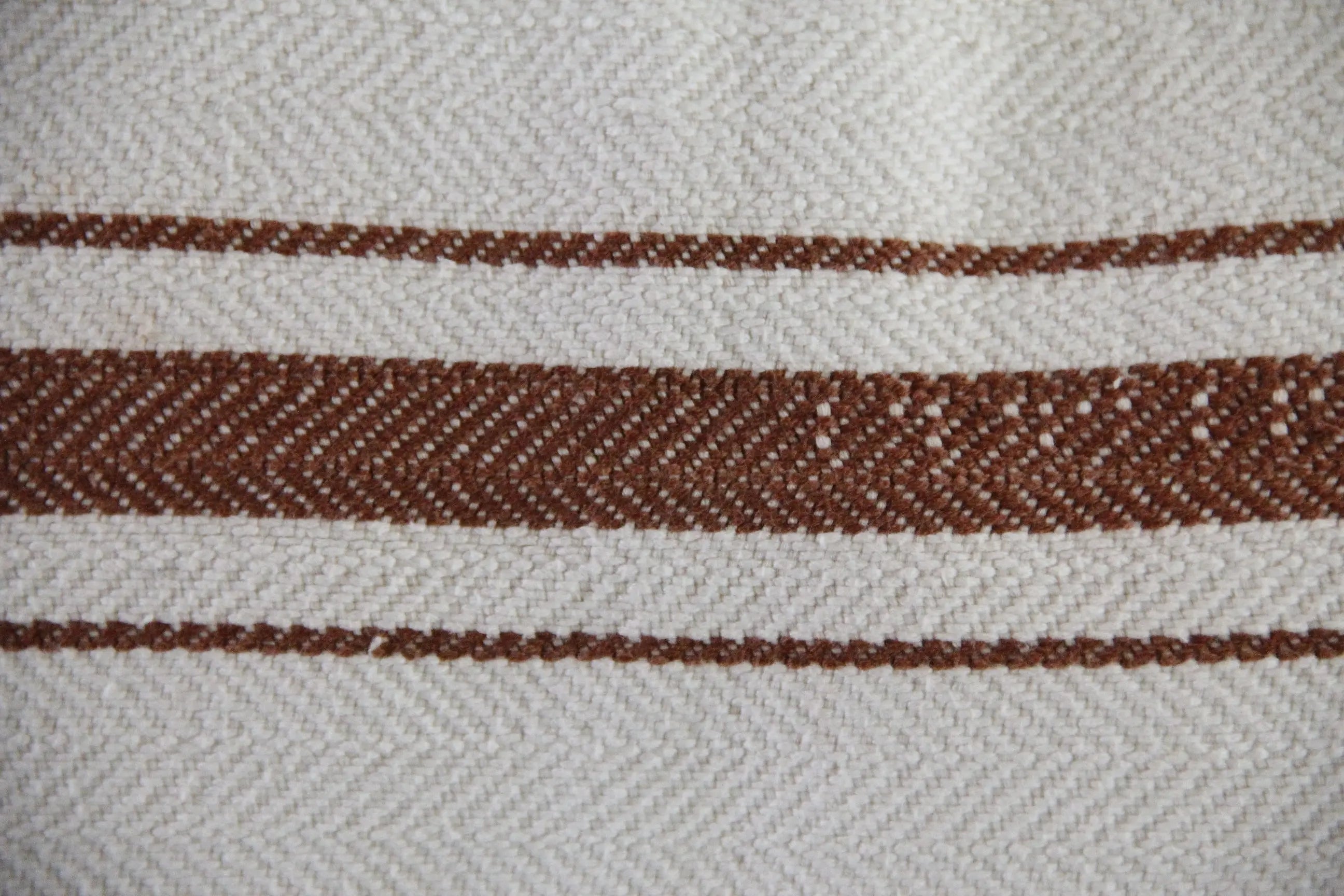 Vintage Grain Sack Pillow Double Sided | Cocoa Brown Stripe 40"  Debra Hall Lifestyle