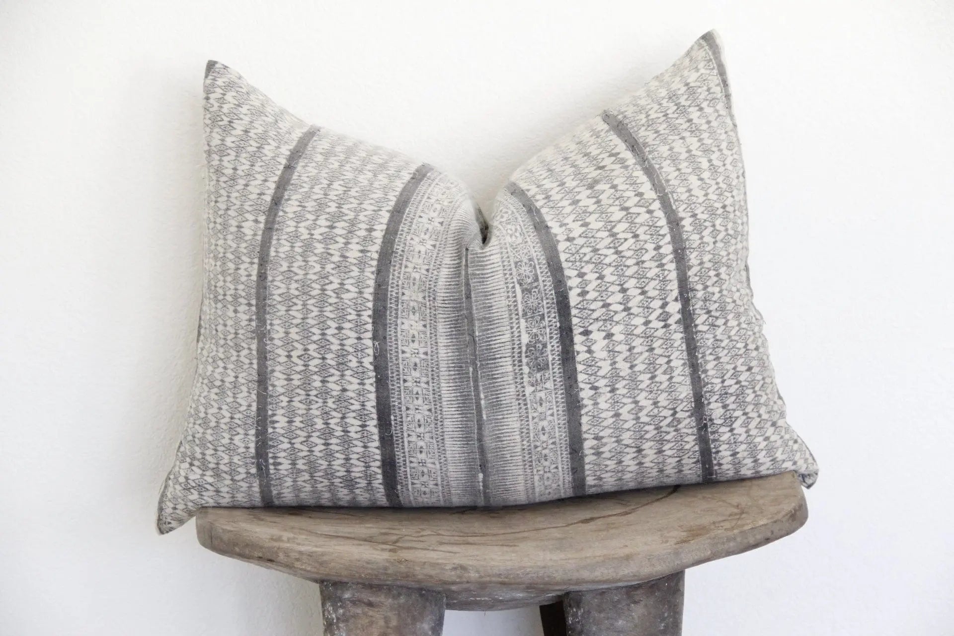 Vintage Gray Batik Pillow  Debra Hall Lifestyle