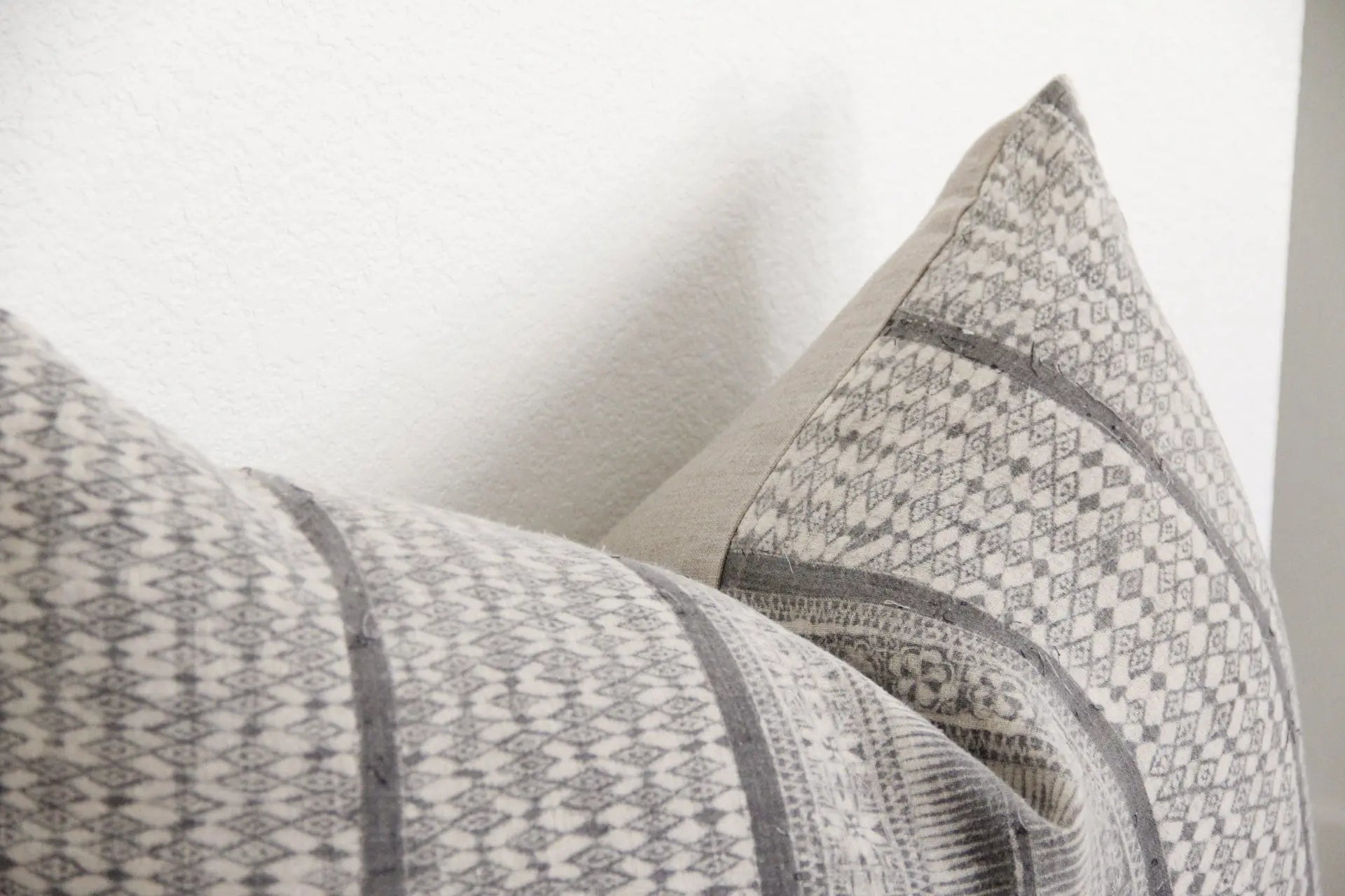 Vintage Gray Batik Pillow  Debra Hall Lifestyle