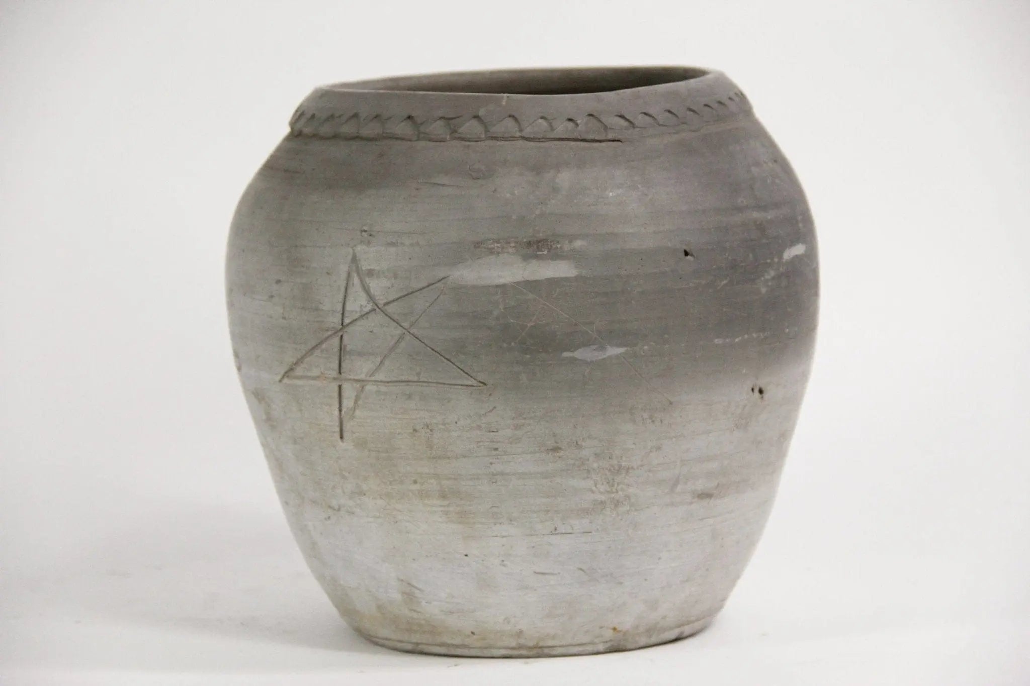 Vintage Gray Clay Water Pot |  Vessel  Debra Hall Lifestyle