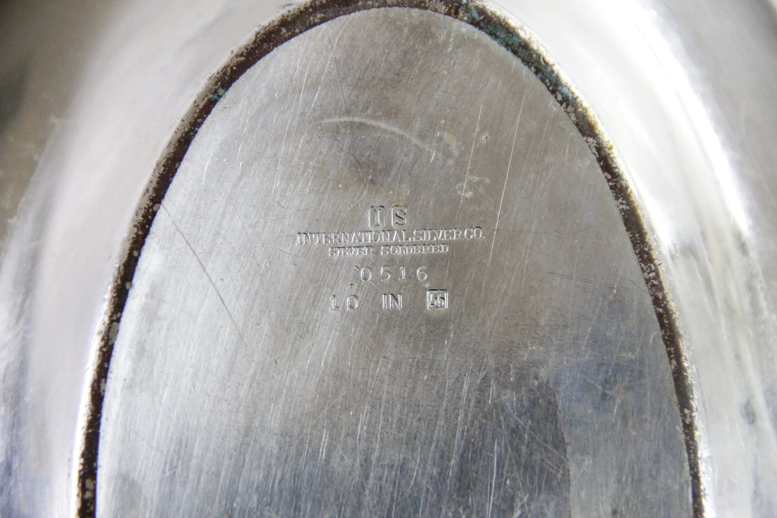 Vintage Hotel Silver Soldered Serving Dish | International Silver Co. 10"  Debra Hall Lifestyle