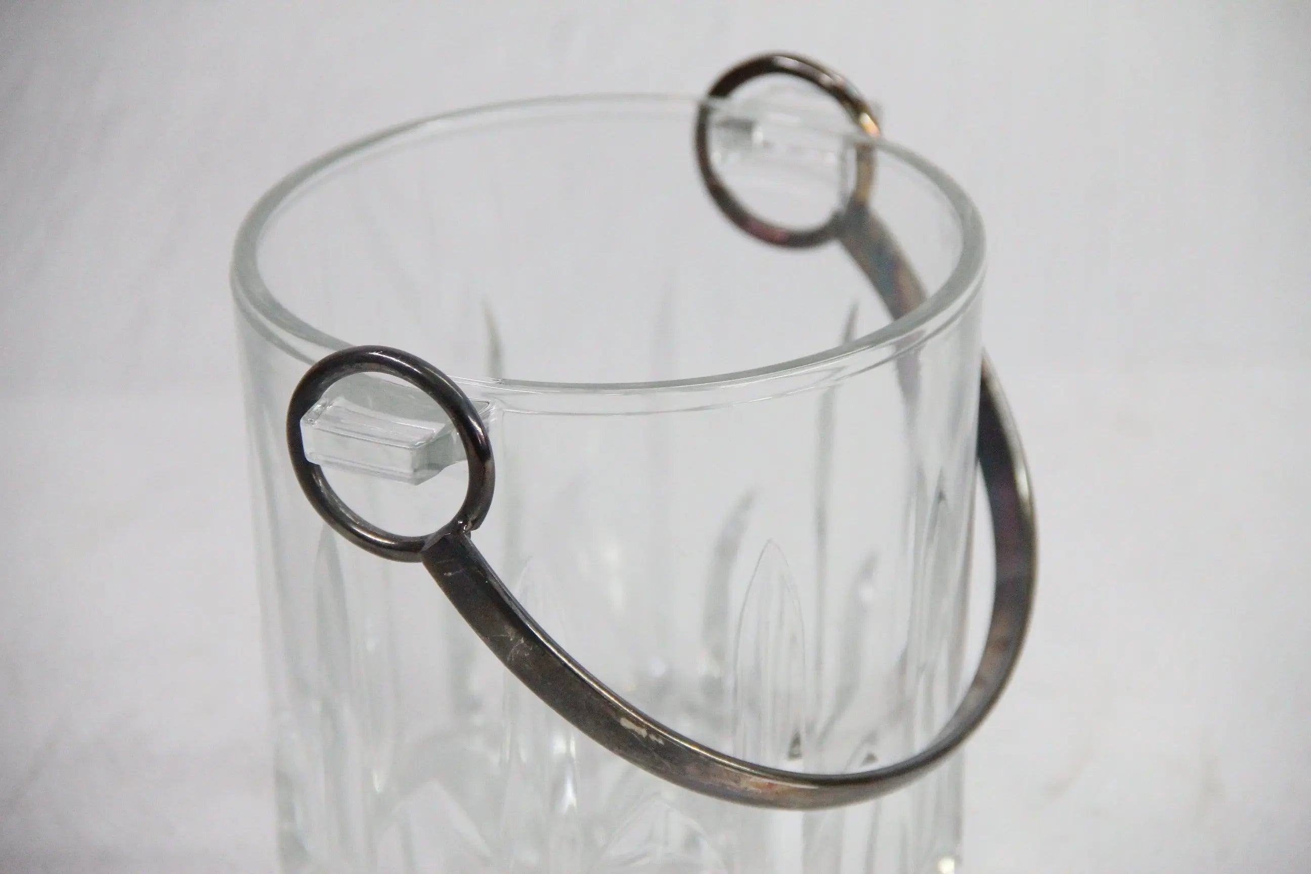 Vintage Ice Bucket | 1950s Glass Silver - Italy Stamp  Debra Hall Lifestyle