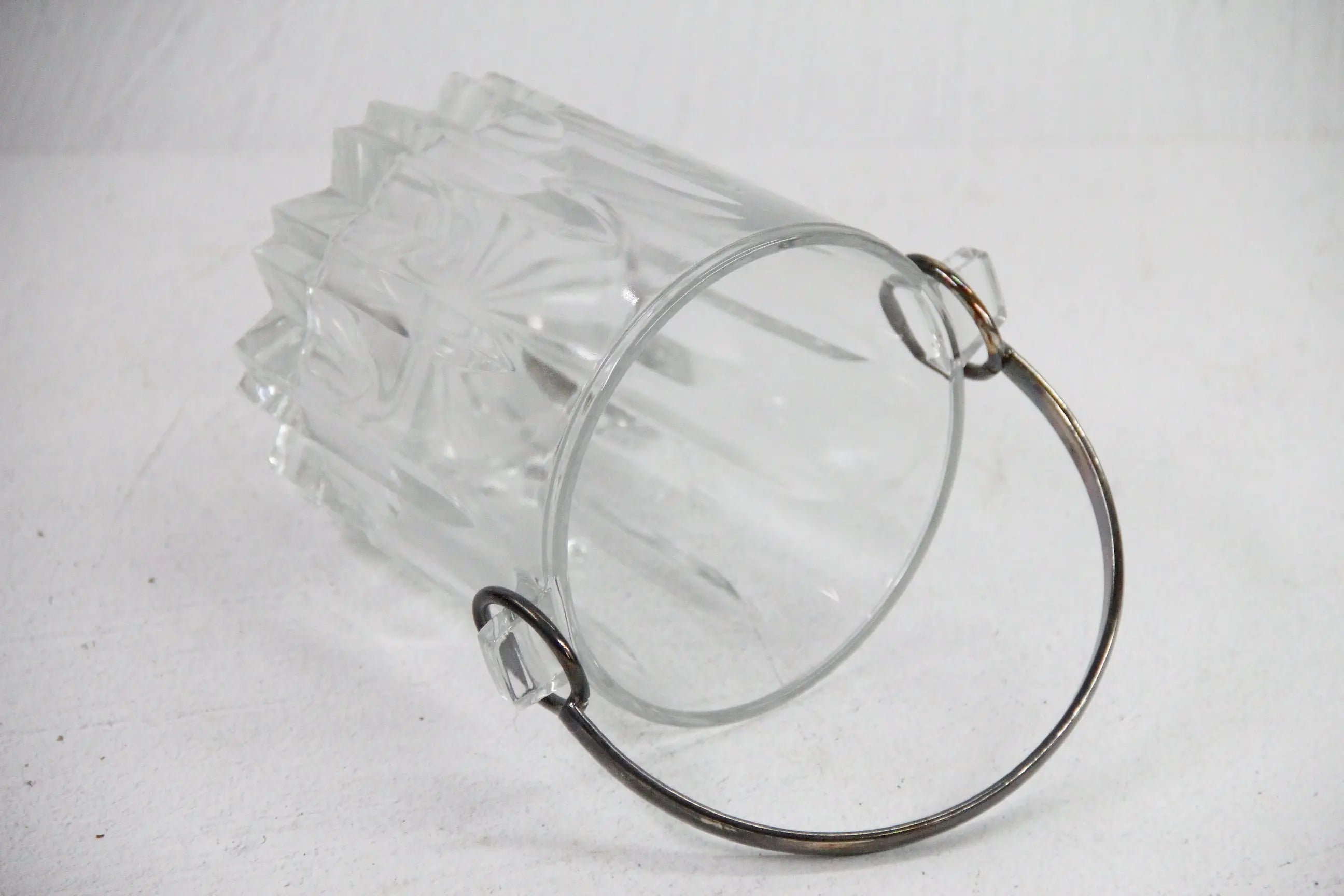 Vintage Ice Bucket | 1950s Glass Silver - Italy Stamp  Debra Hall Lifestyle